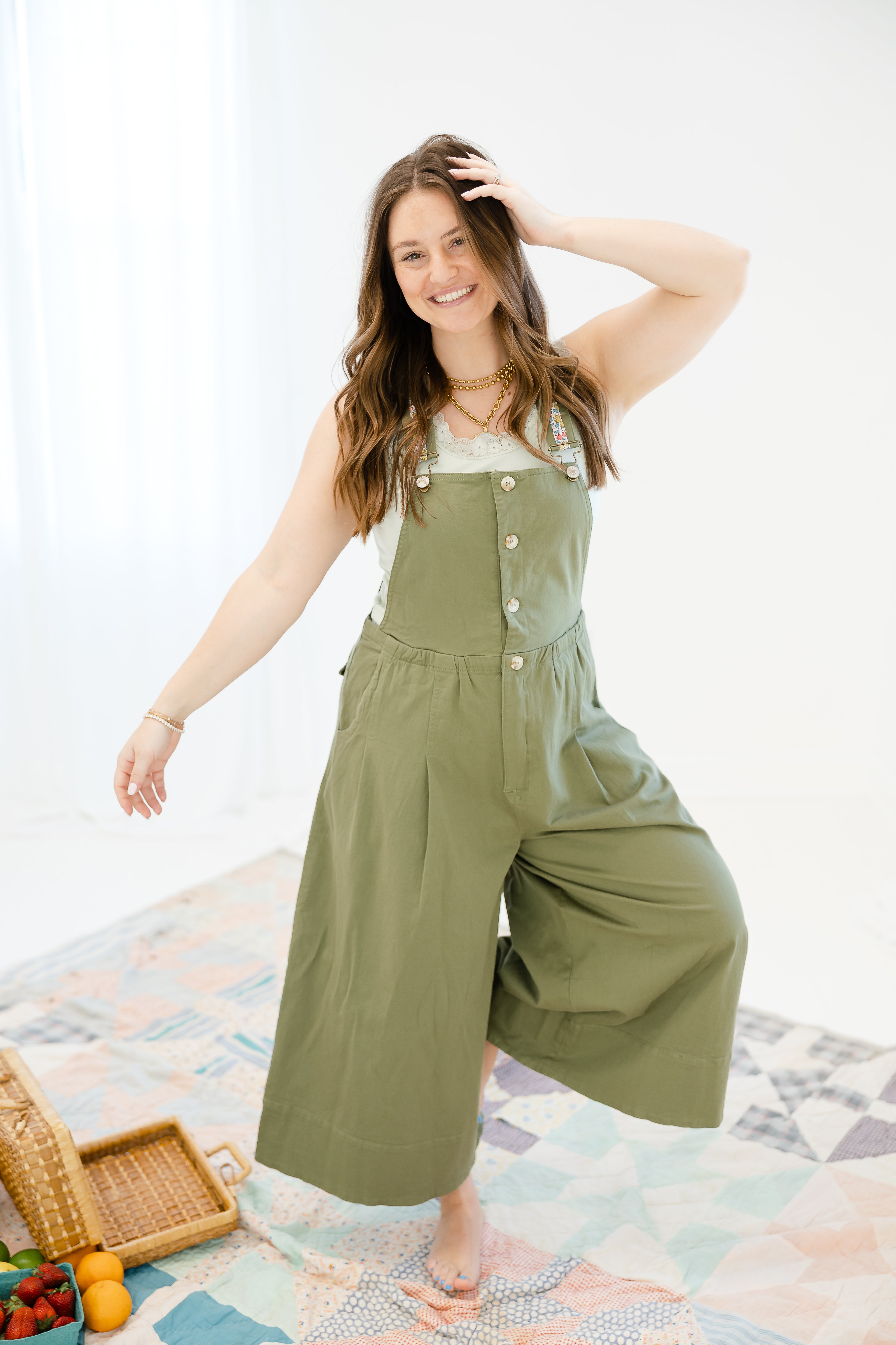 Herbal Floral Overalls