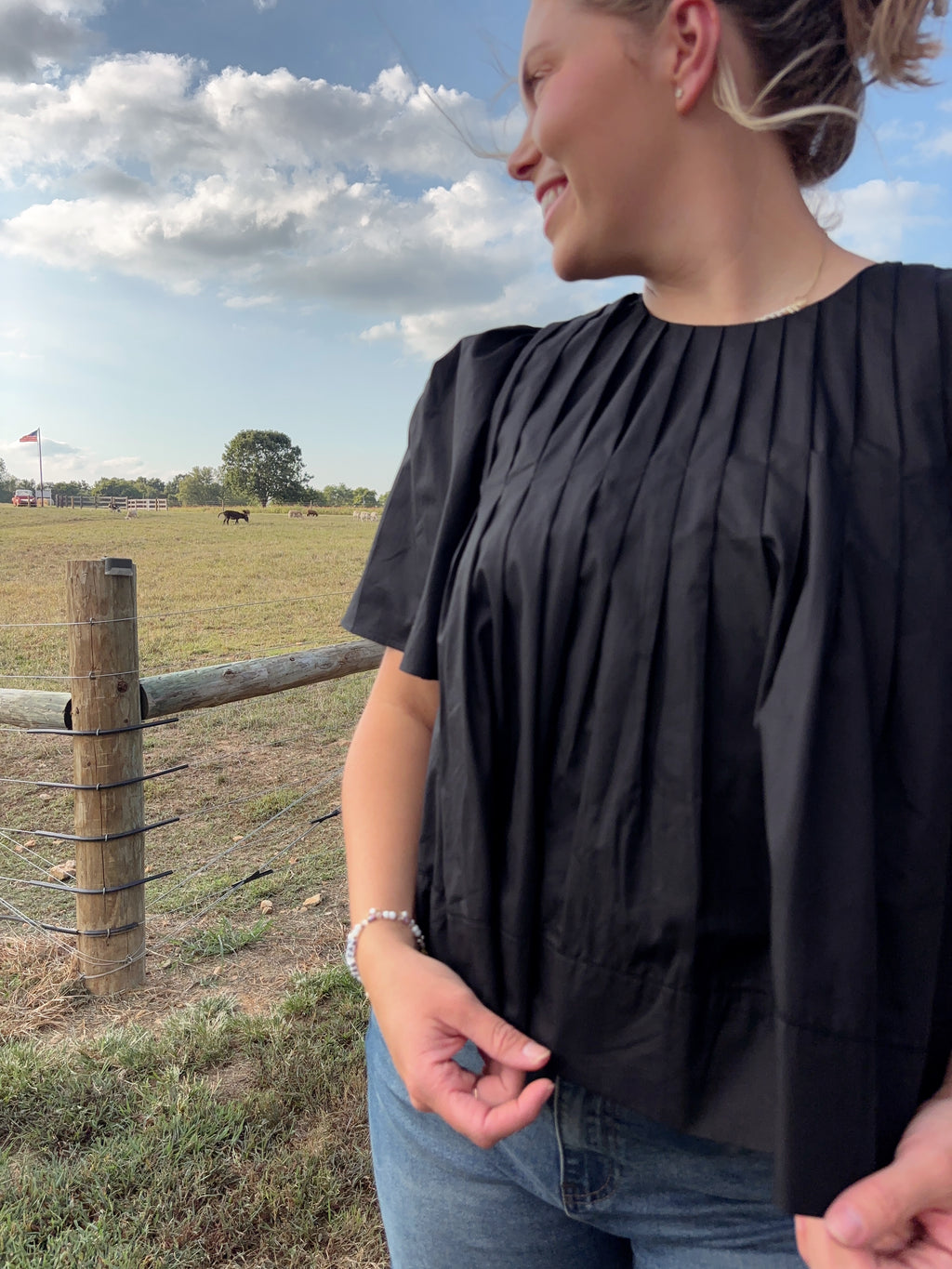 Playful Pleated Blouse