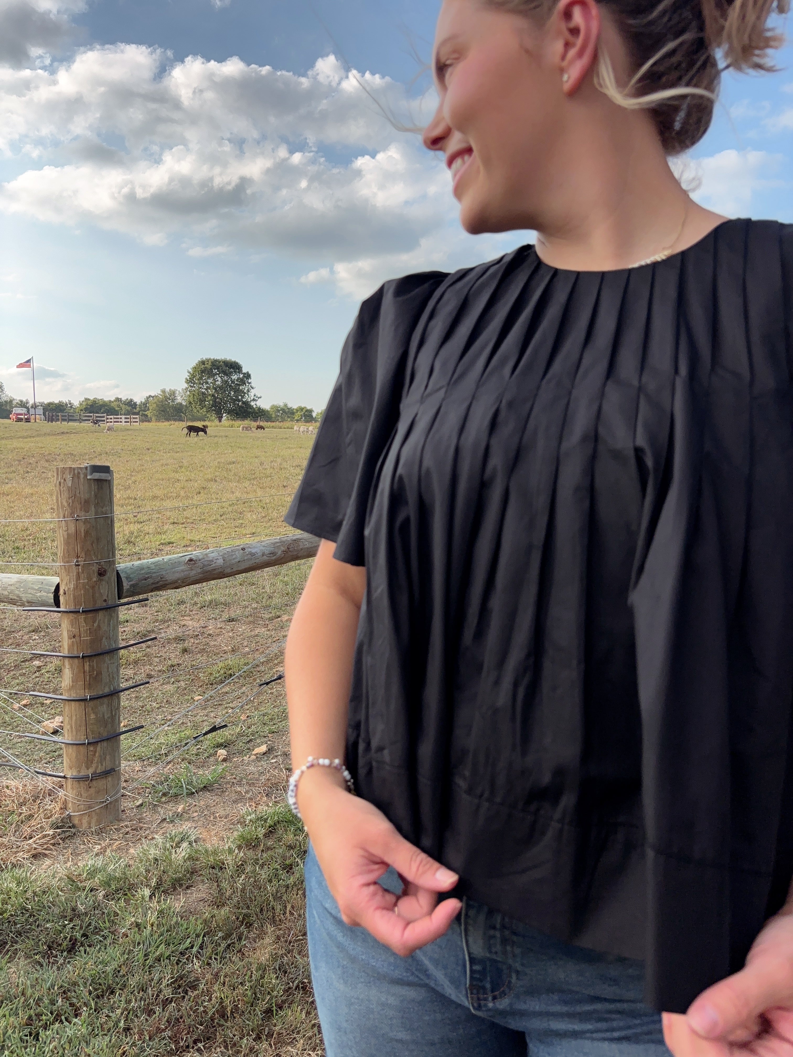 Playful Pleated Blouse