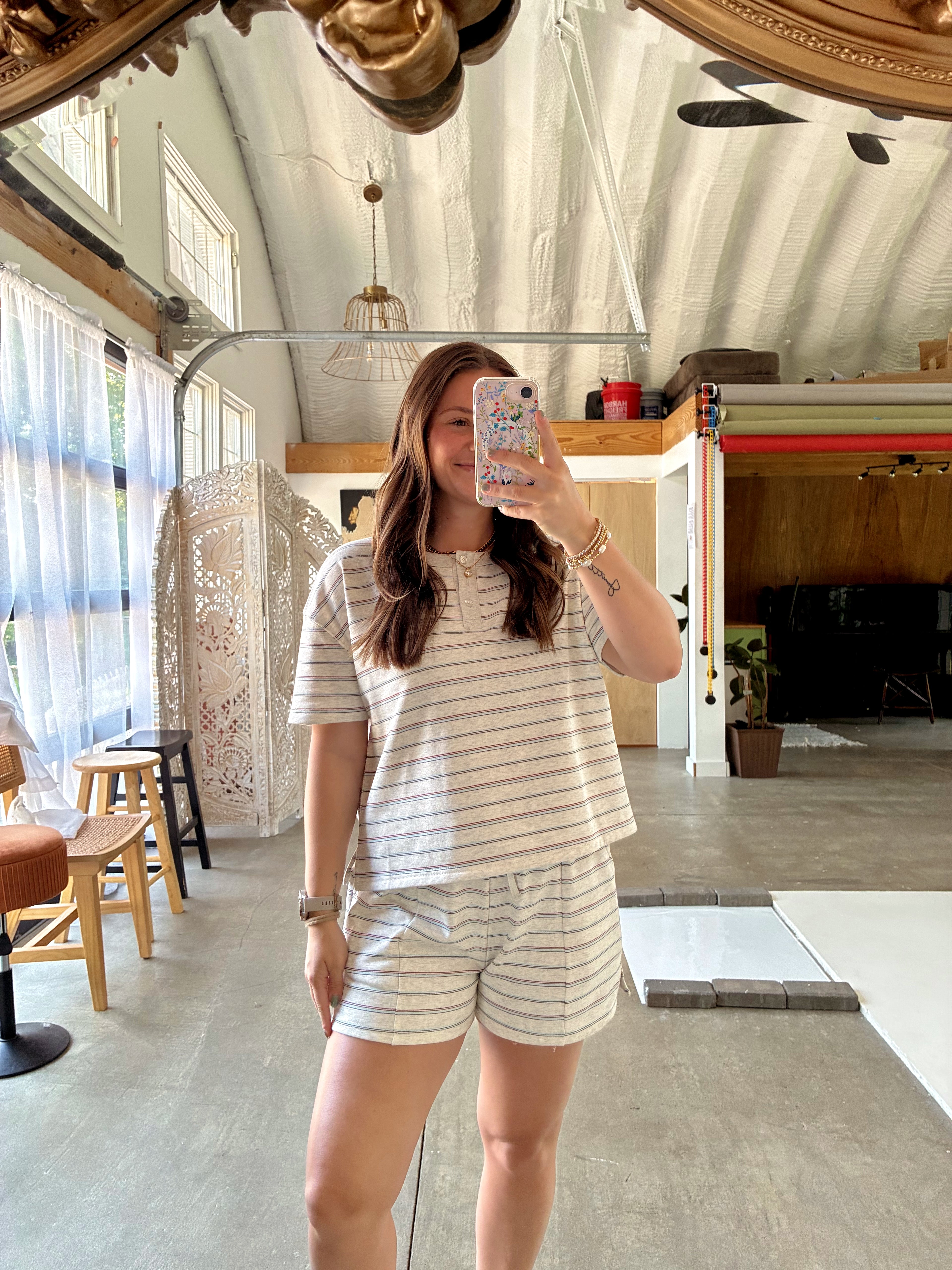 Heathered Striped Set