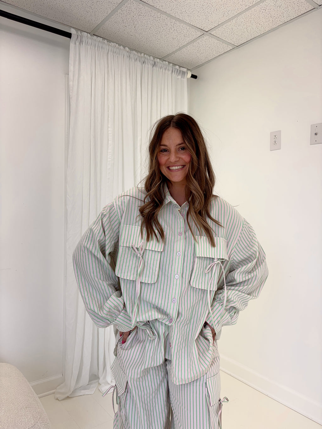 Sincerely Seersucker Striped Set