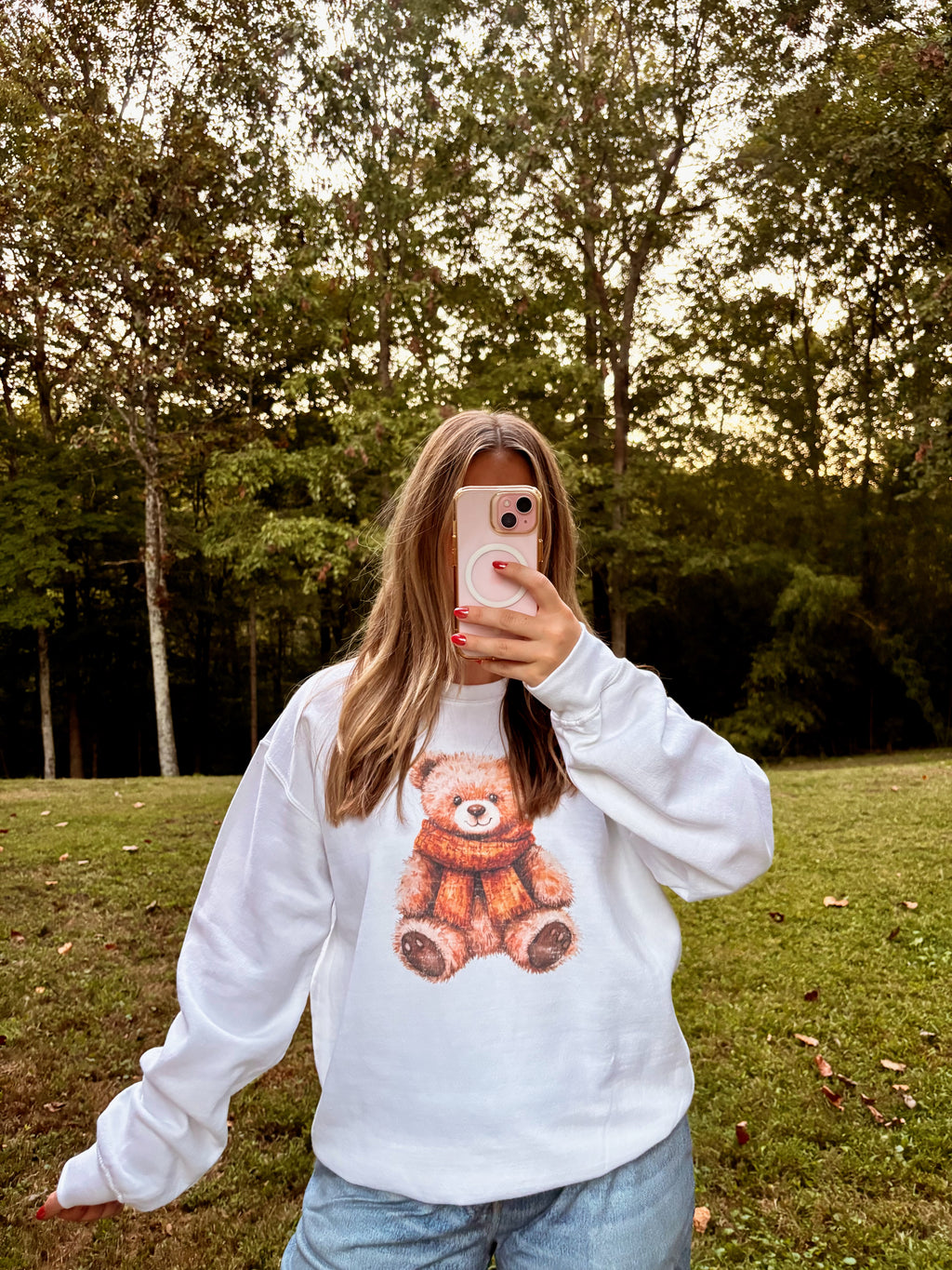 Cozy Fall Teddy Bear Sweatshirt