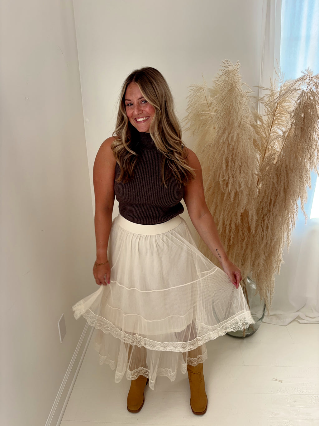 Layla Ruffle Midi Skirt