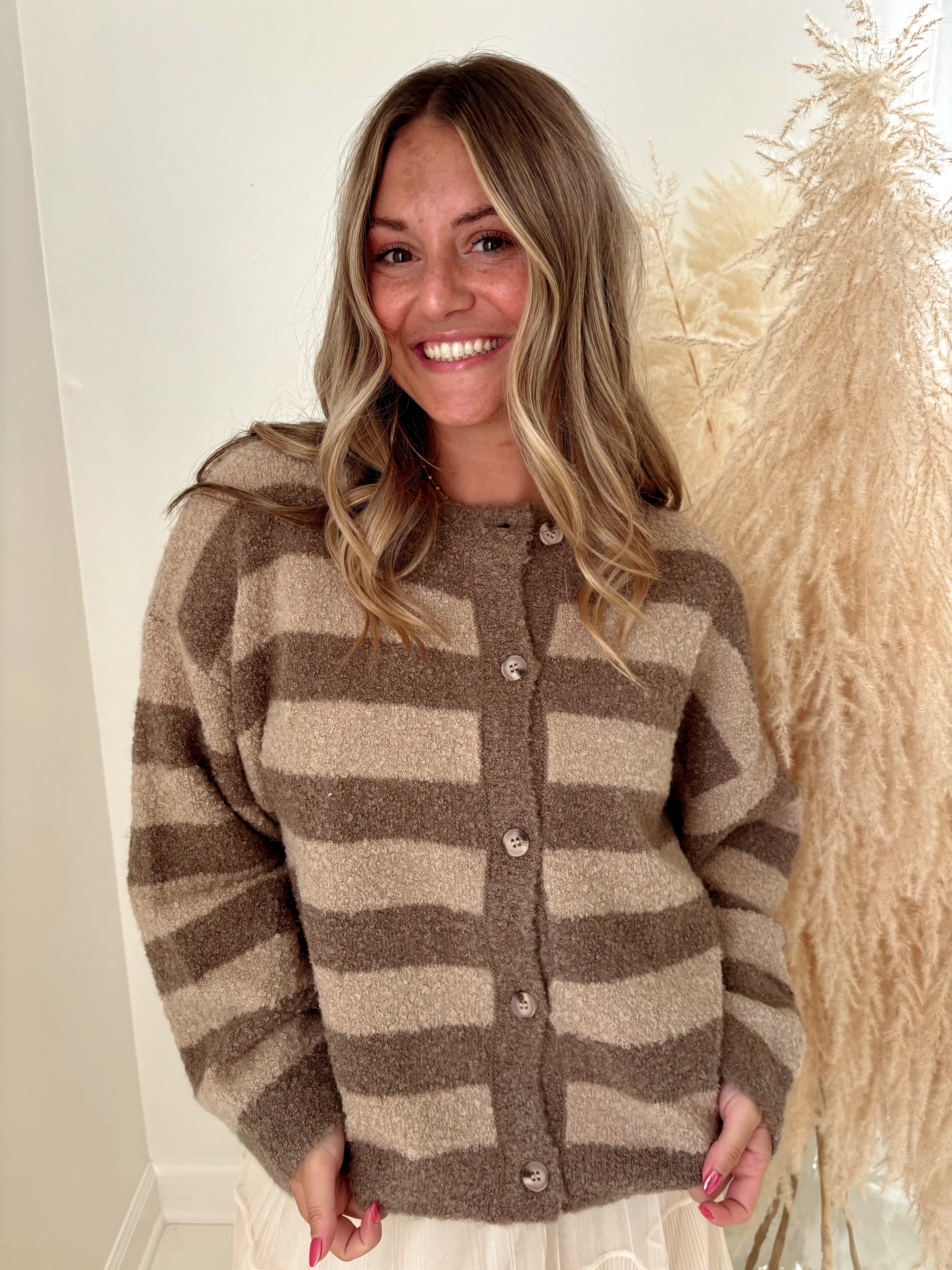 Latte Striped Cardigan