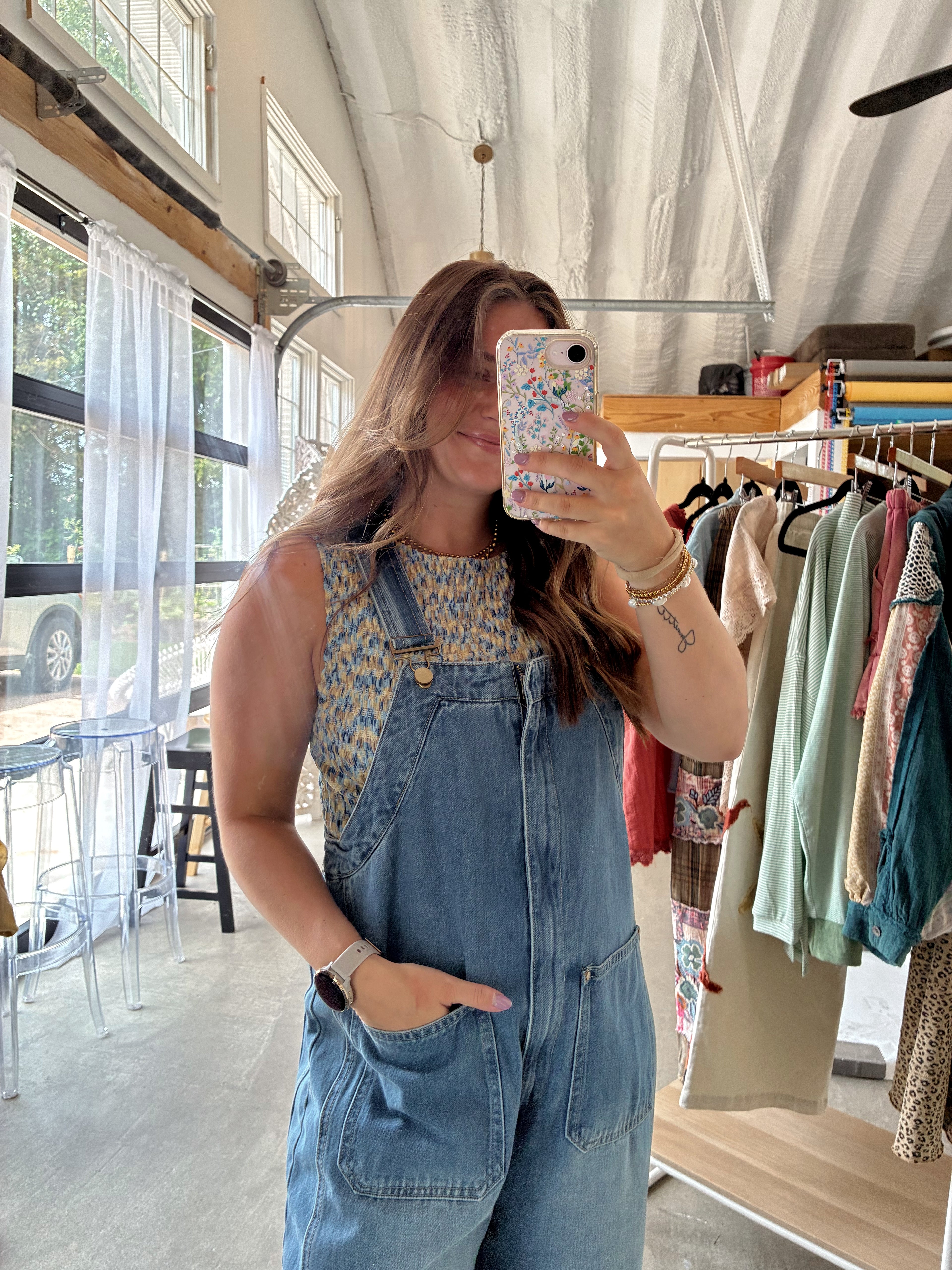 Blue Lemonade Smocked Top