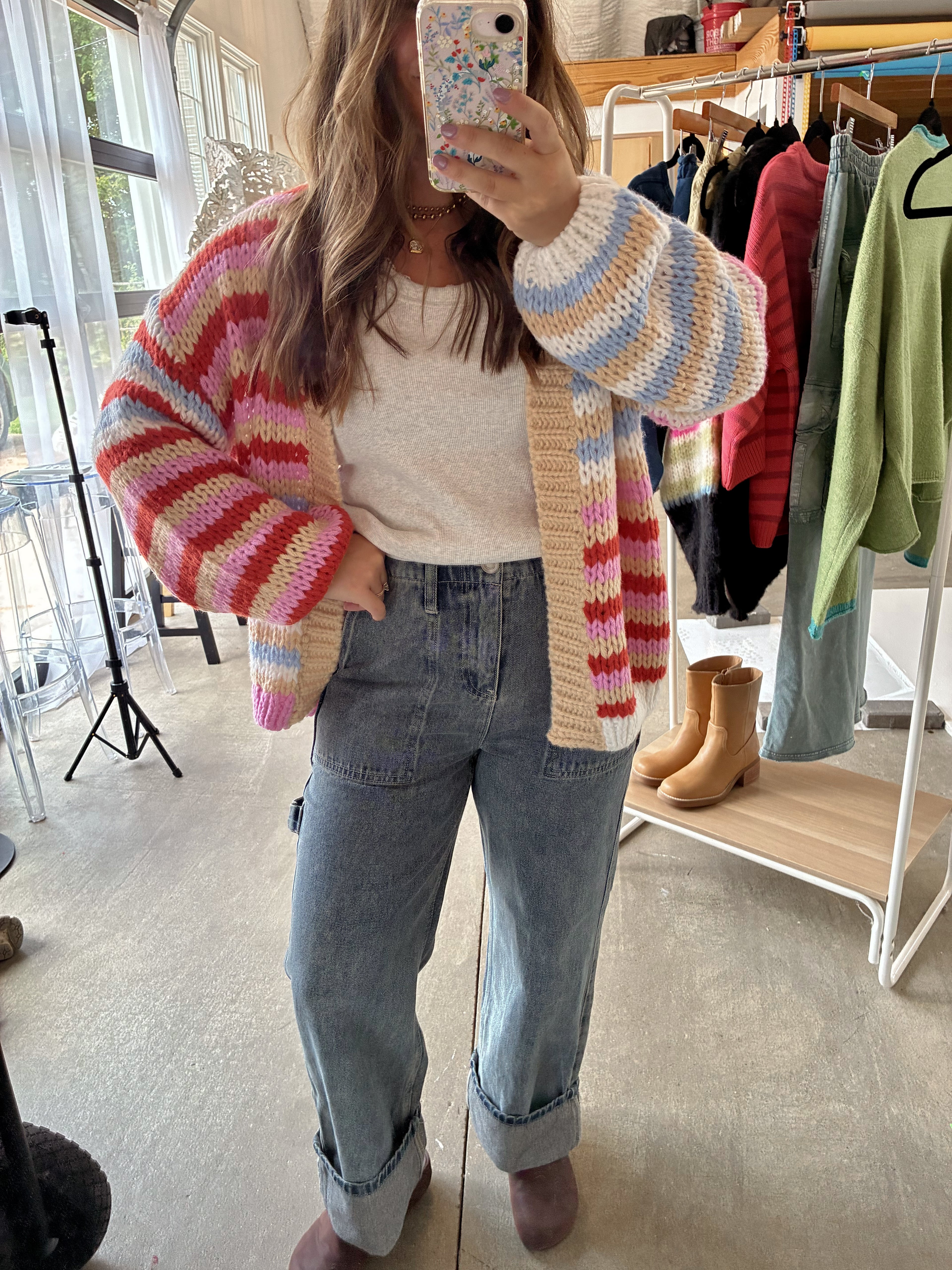 Straight Leg Cargo Jeans