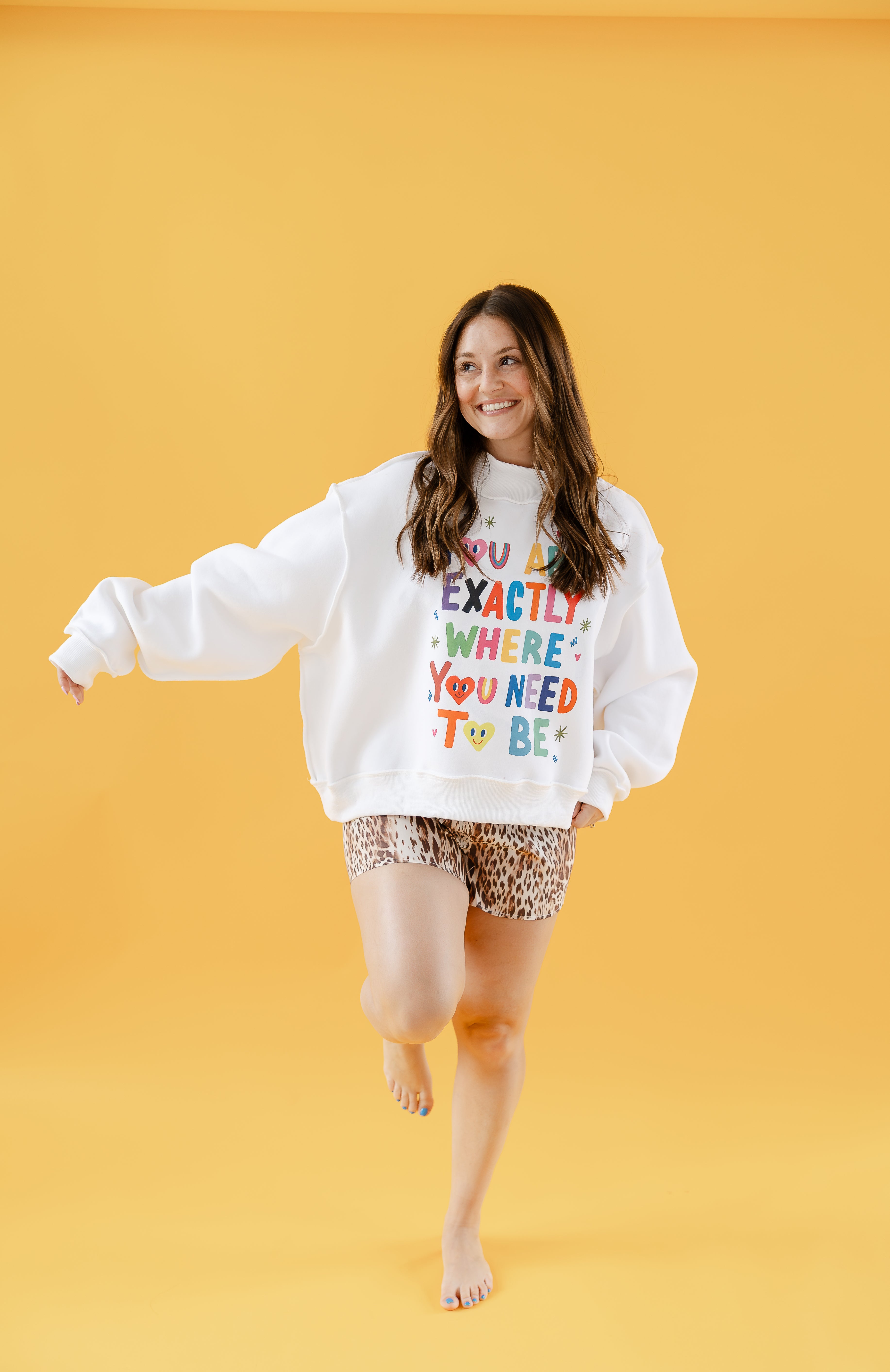 "Life Is Good" Reversible Mockneck - White