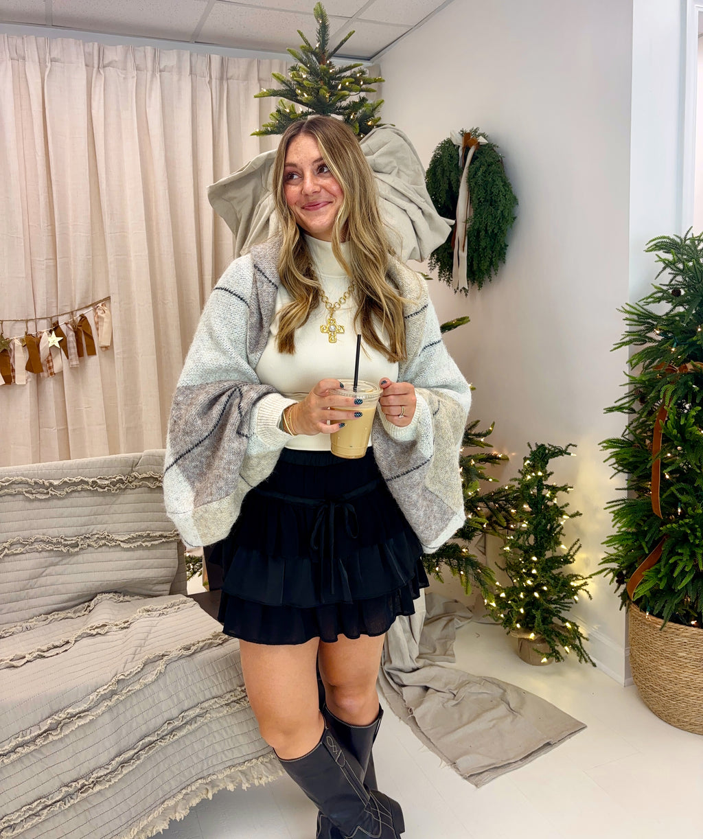 Mosaic Knit Shrug Cardigan