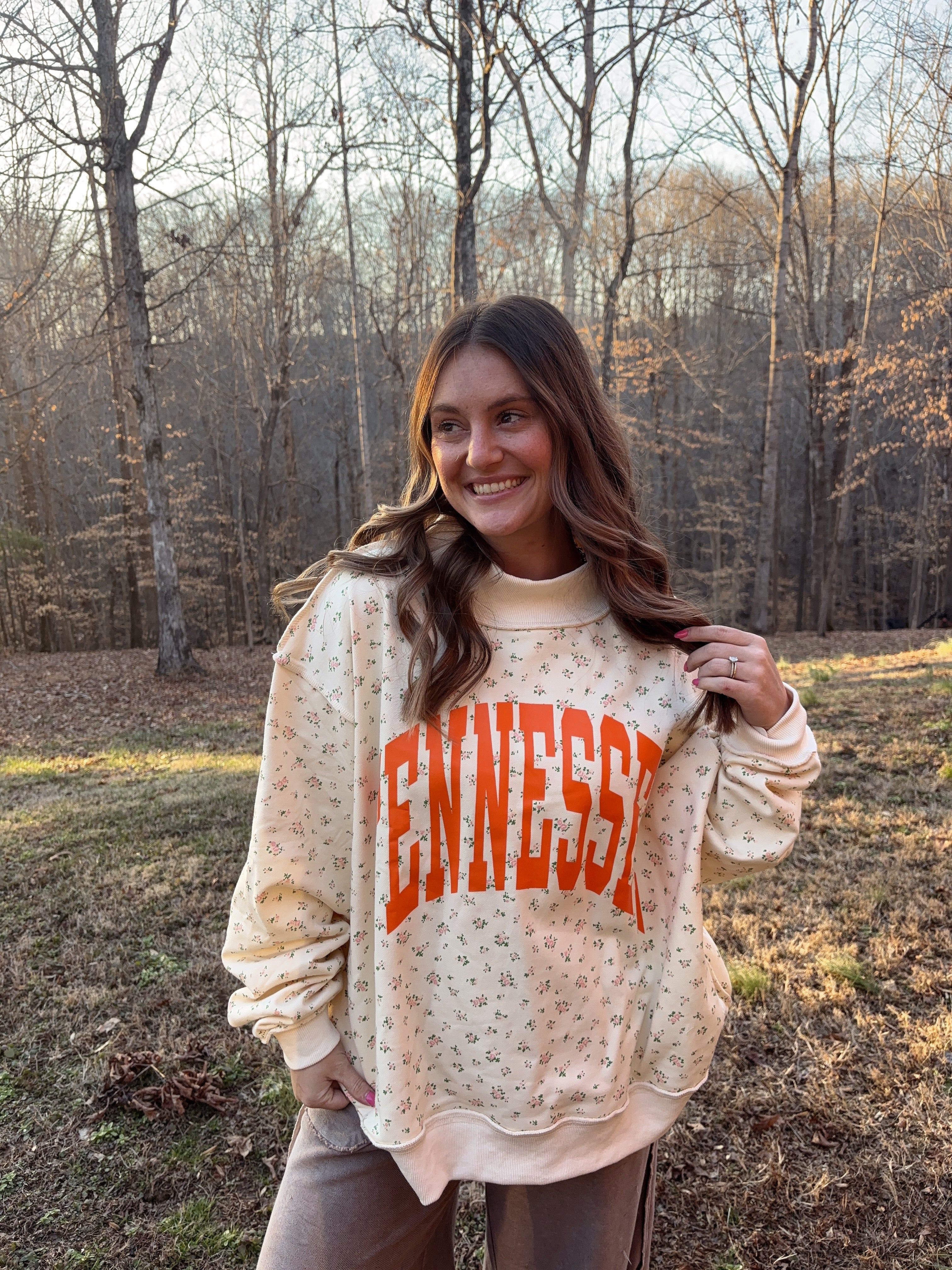 "Tennessee" Floral Mockneck