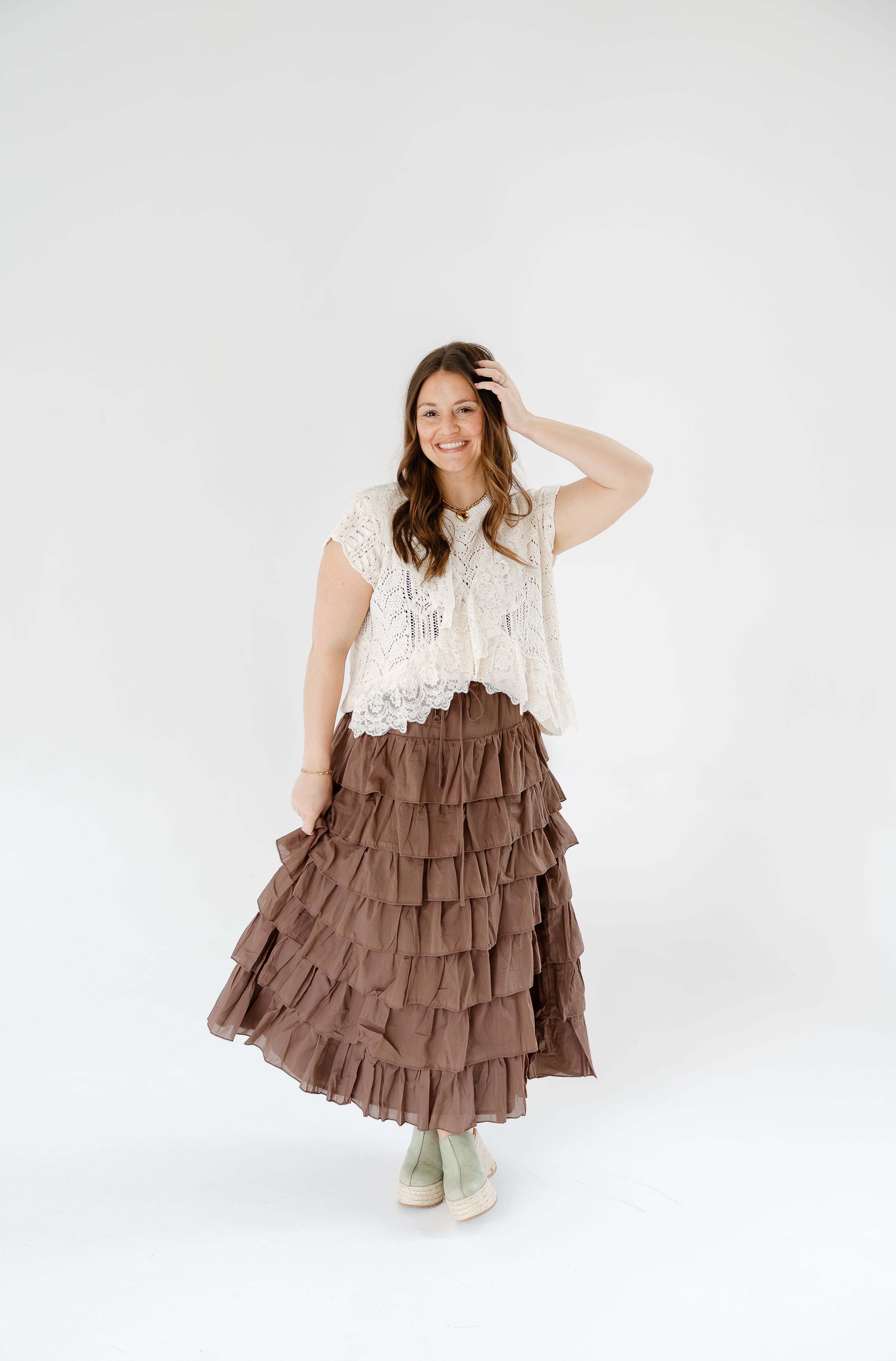 Brownie Butter Tiered Skirt