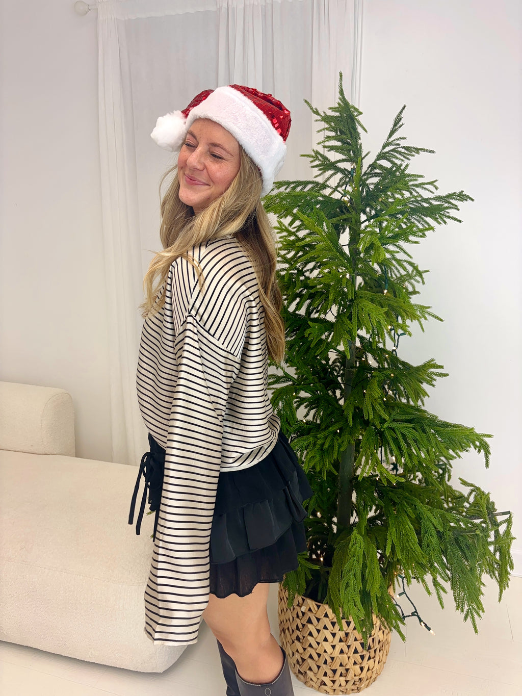 Champagne Toast Striped Top