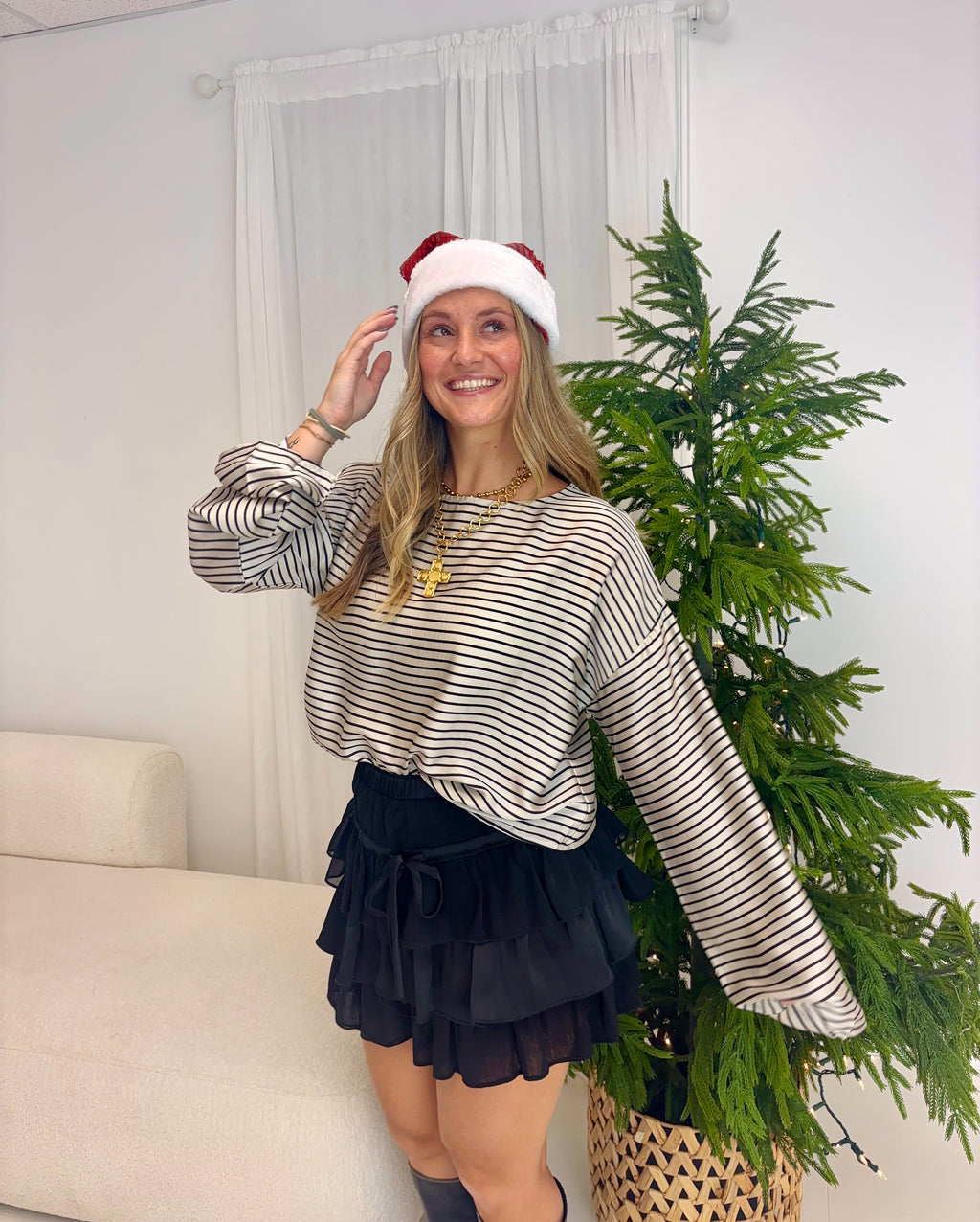 Champagne Toast Striped Top