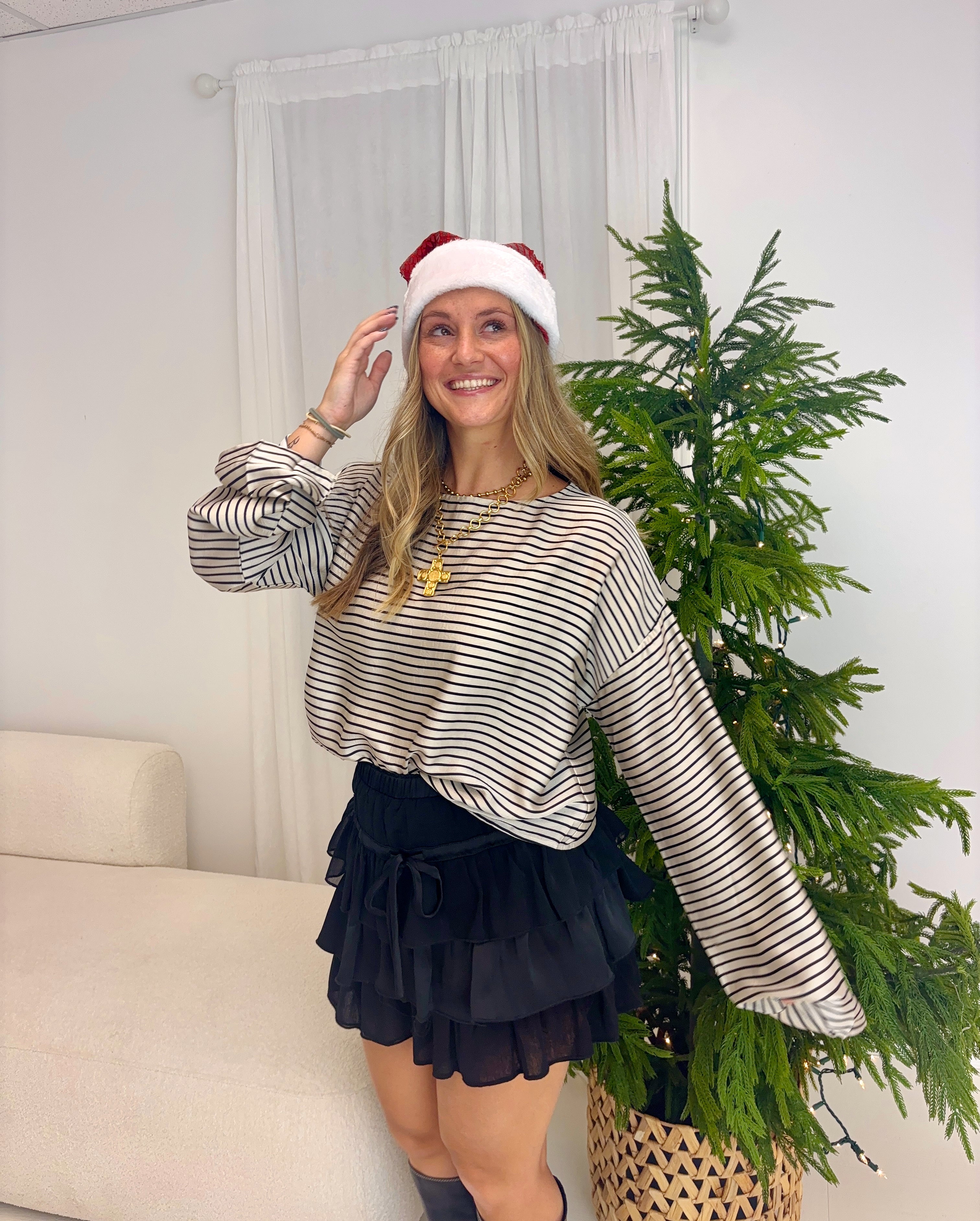 Champagne Toast Striped Top