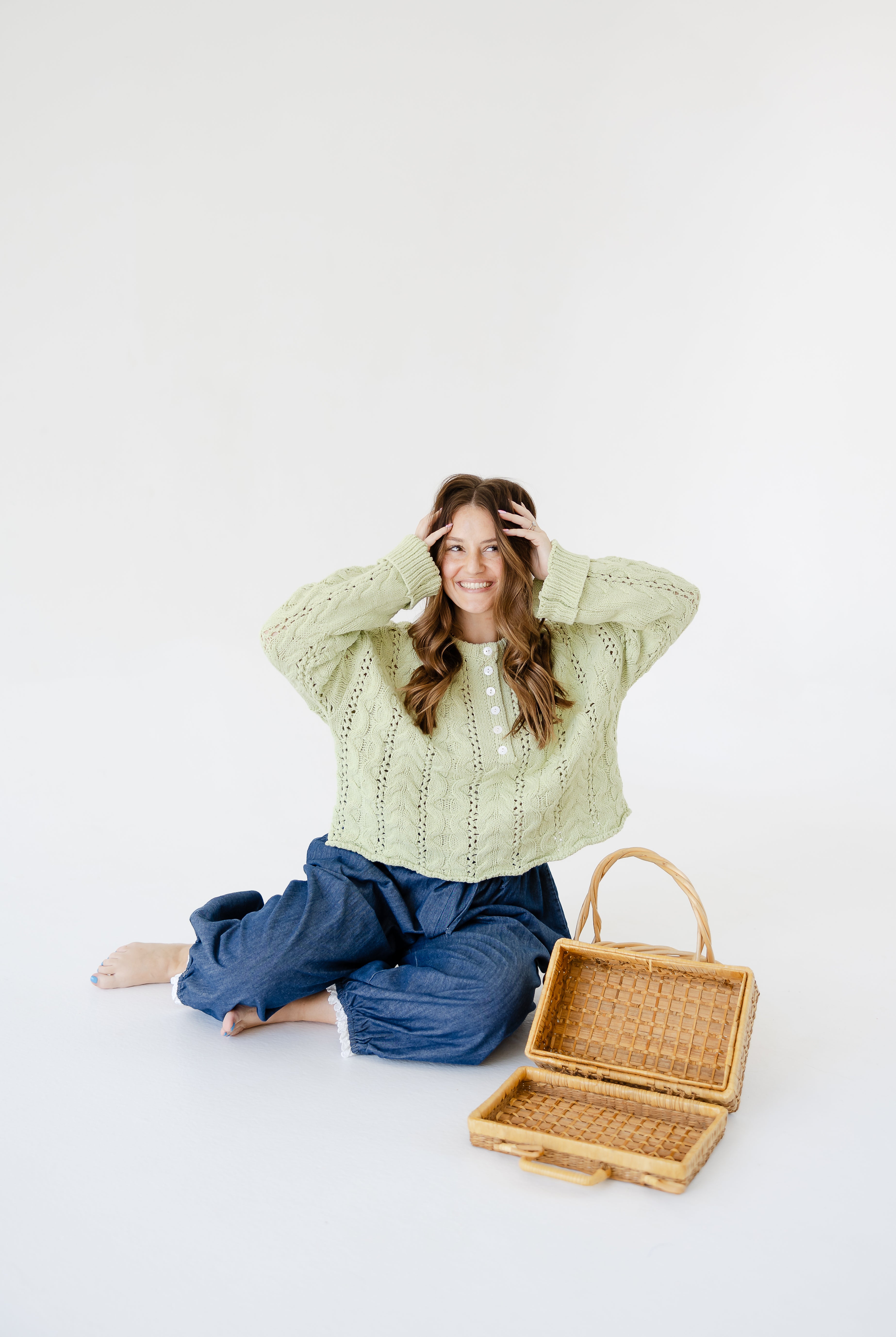 Matcha Cable Knit Sweater