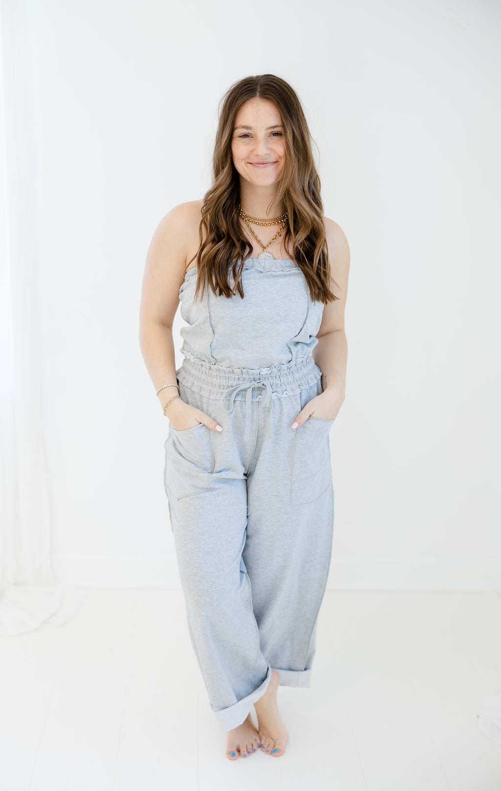 Natural State Strapless Jumpsuit