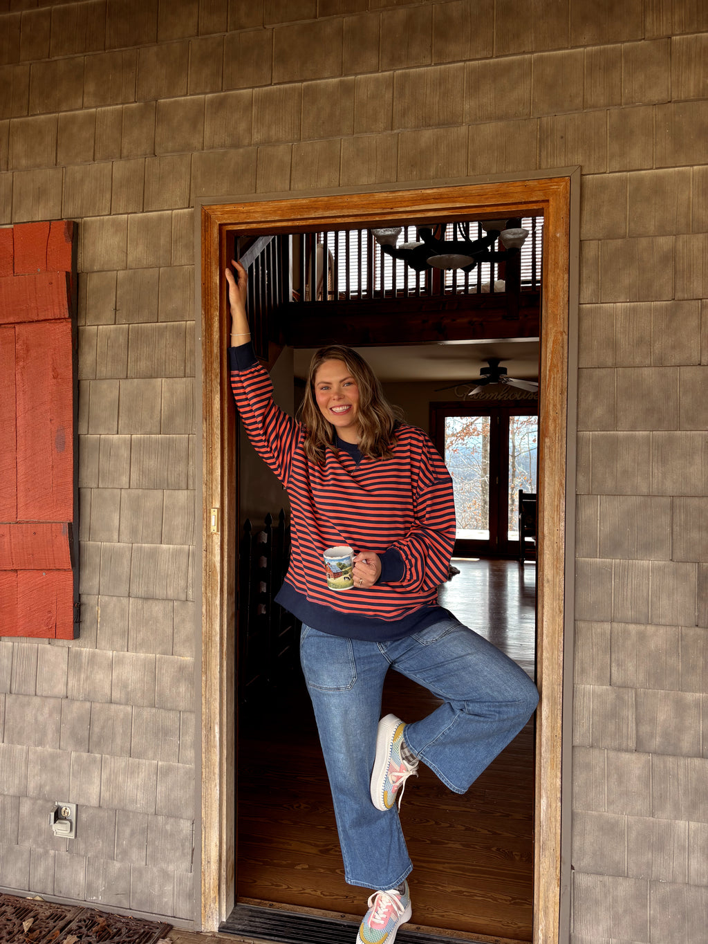 Berry Striped Crewneck