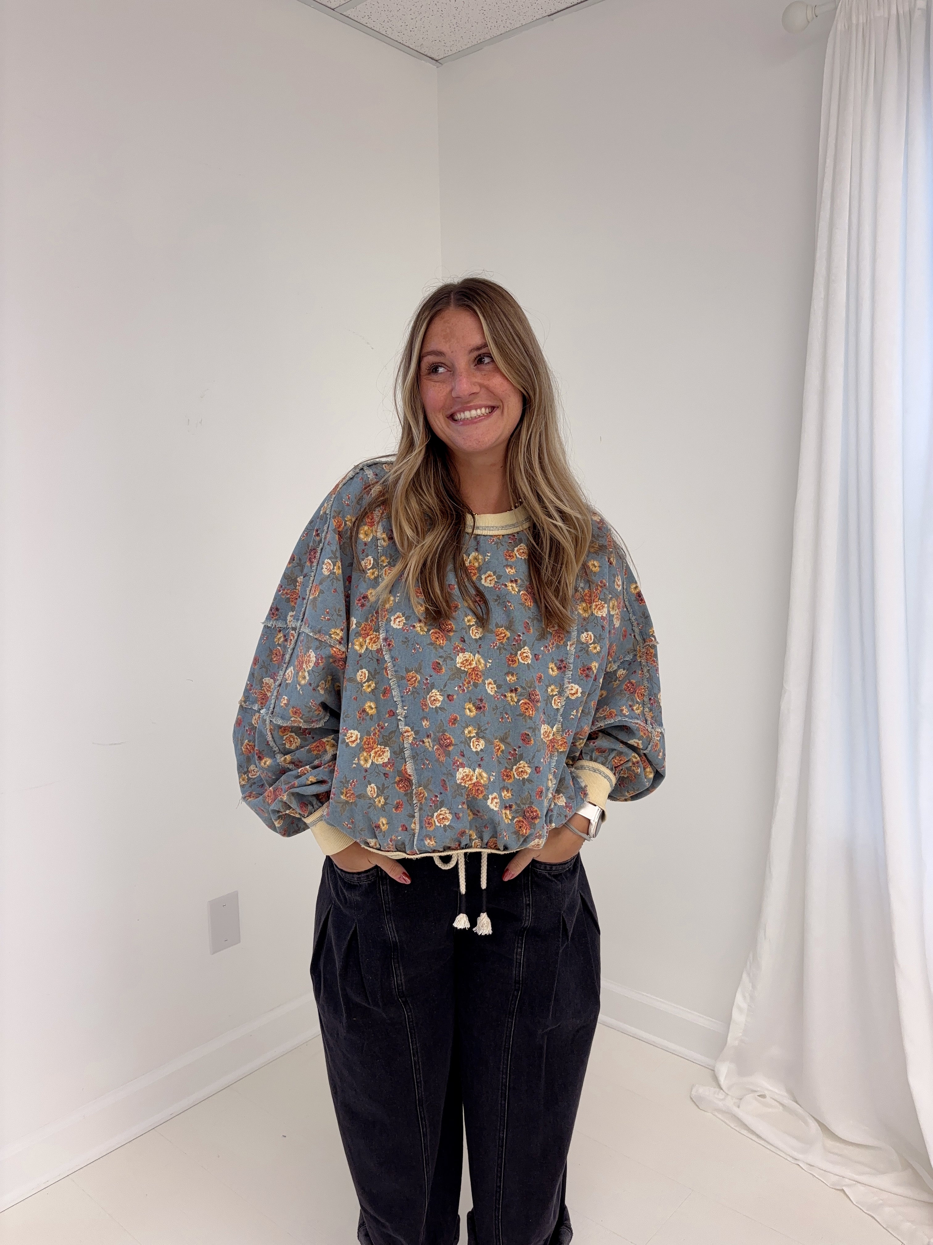 Winnie Denim Floral Top