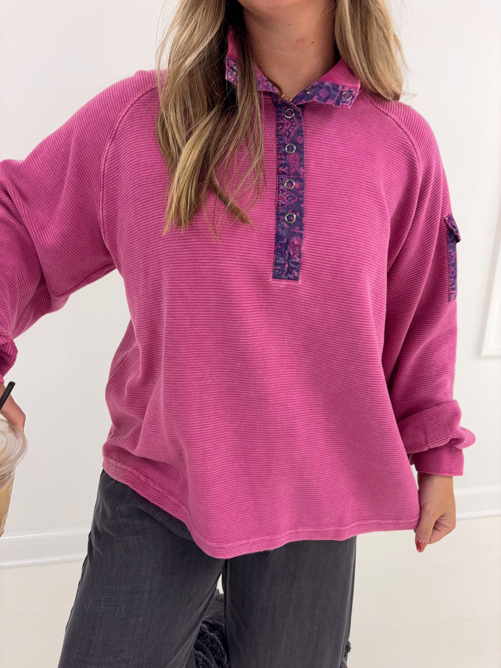 Cotton Candy Ribbed Pullover