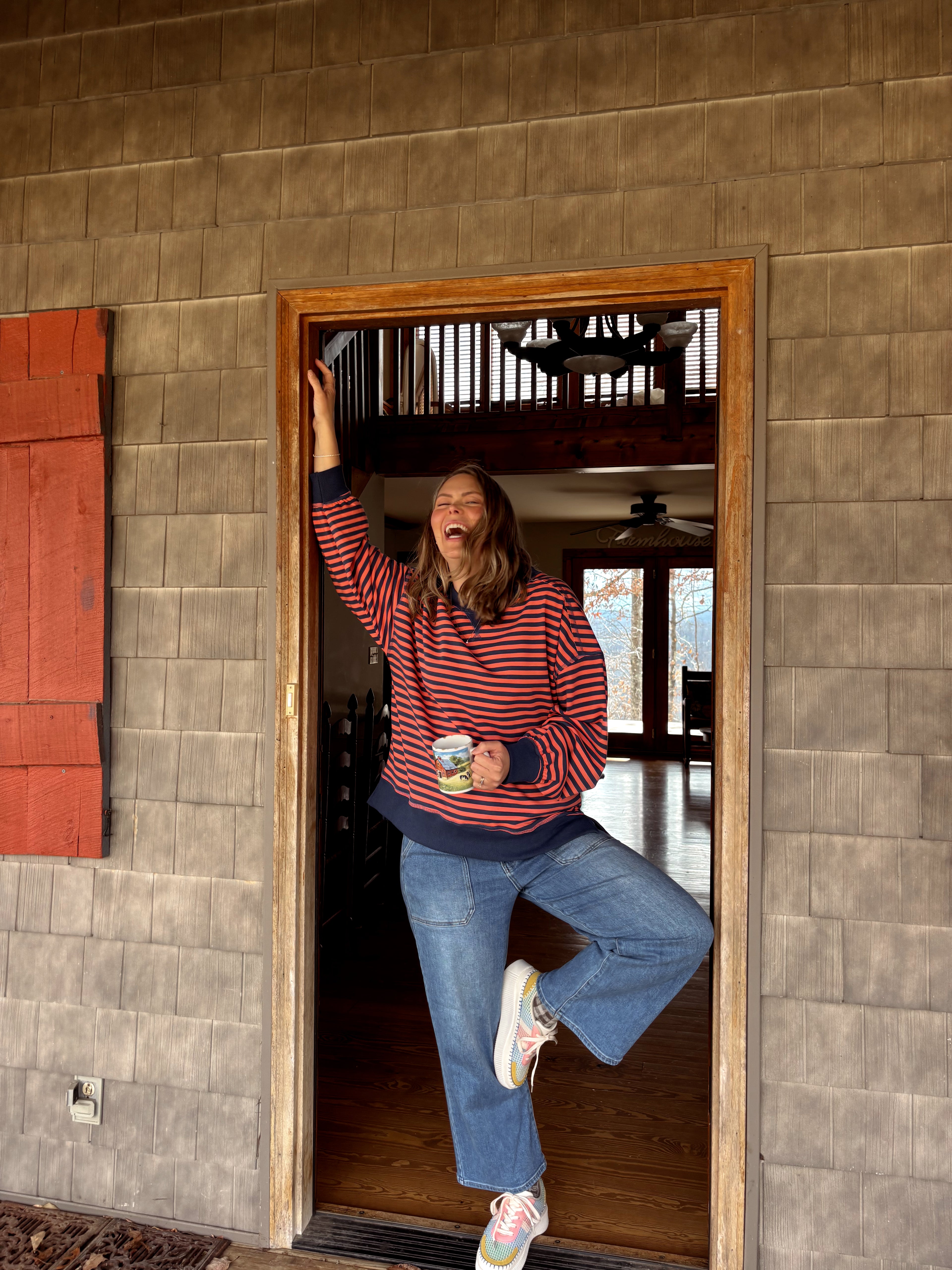 Berry Striped Crewneck