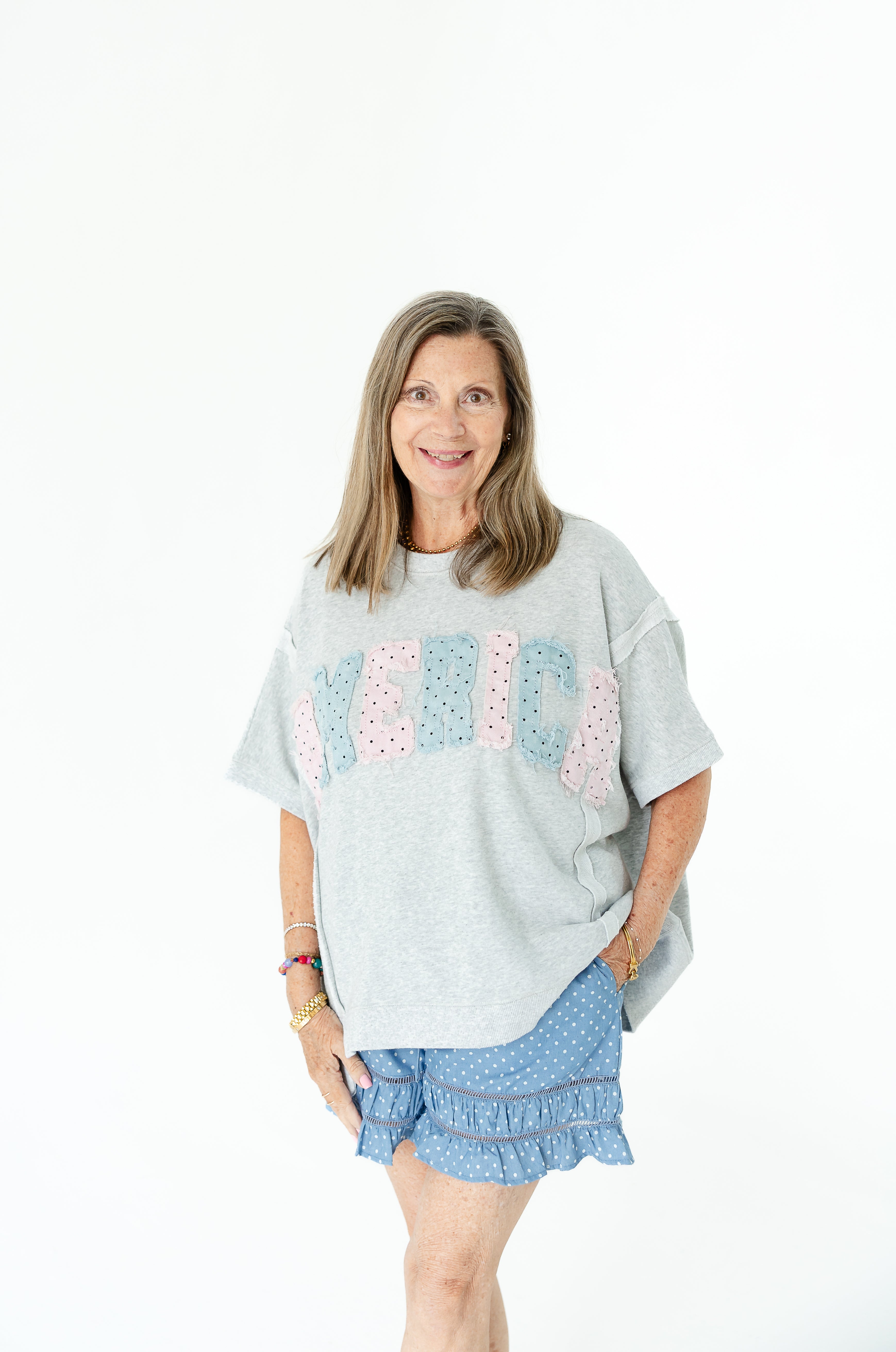 American Dream Patched Top
