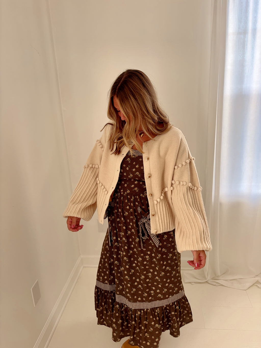 Pom Pom Sweater Cardigan