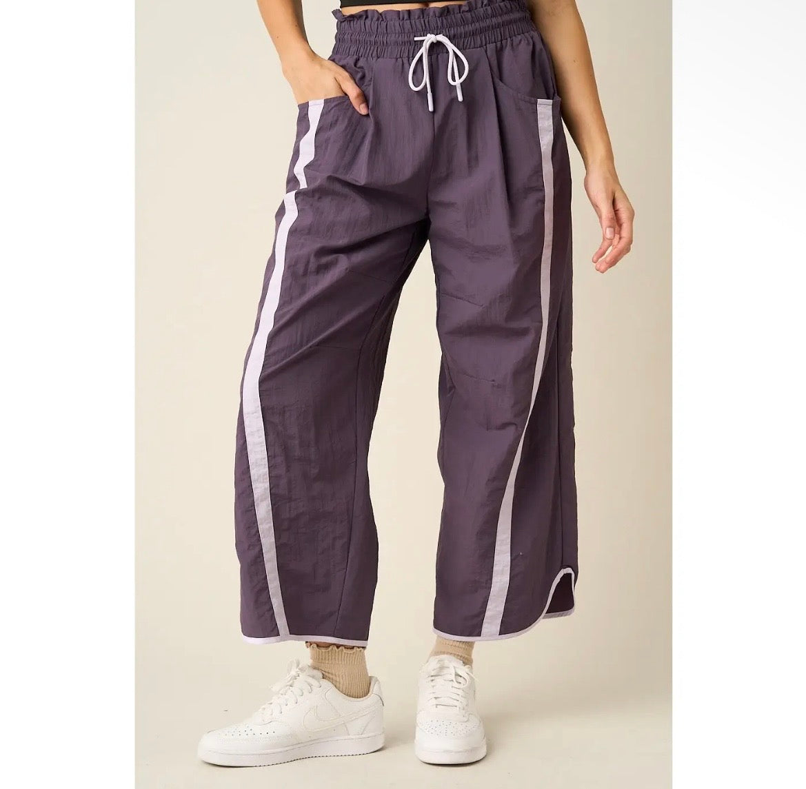 Running Around Track Pants - Plum