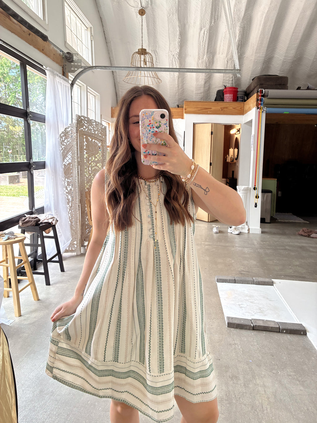 Greenery Striped Dress