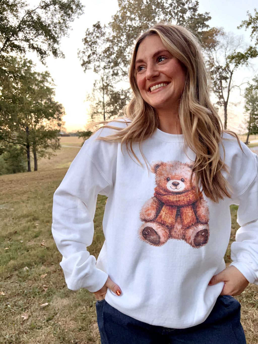 Cozy Fall Teddy Bear Sweatshirt