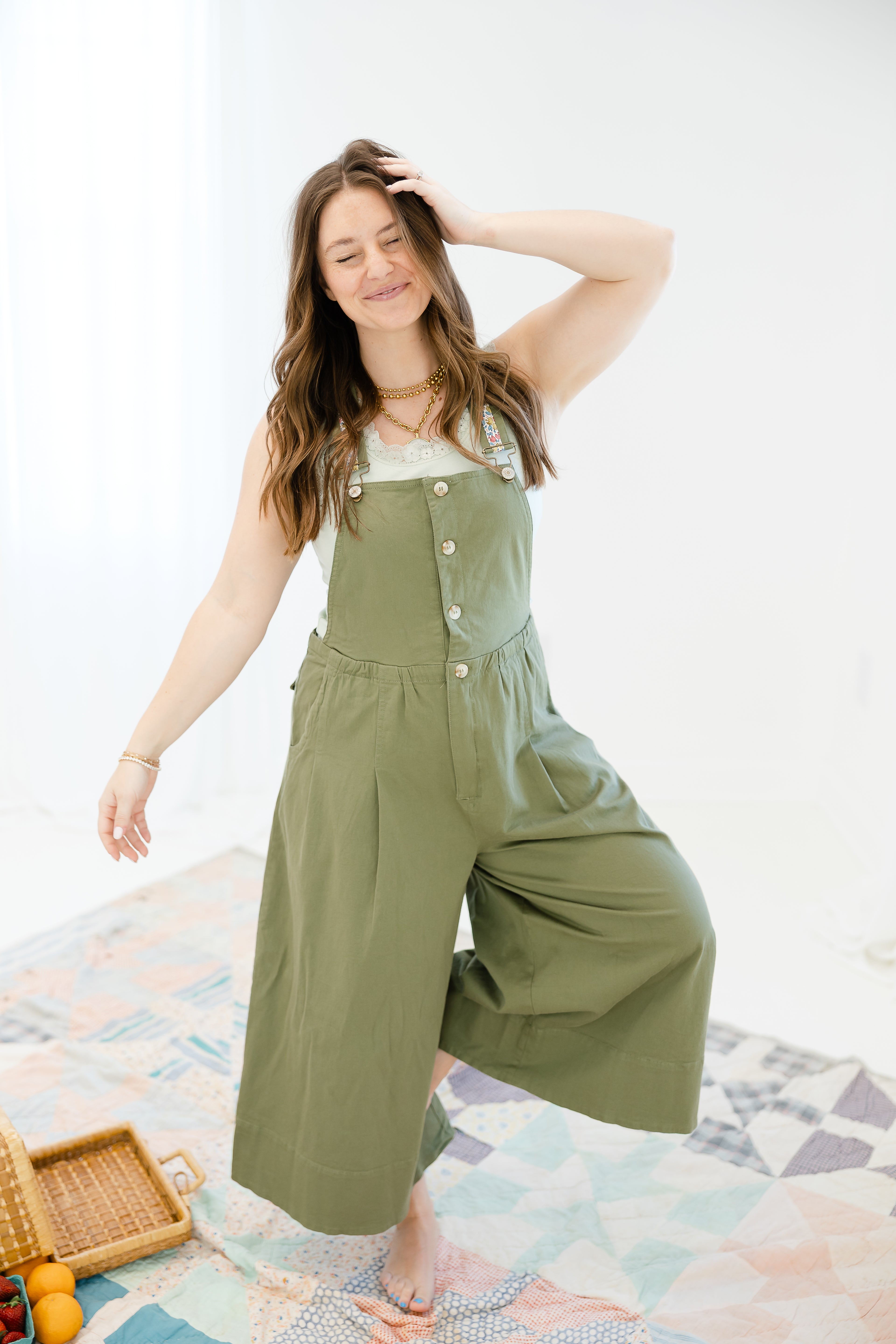 Herbal Floral Overalls