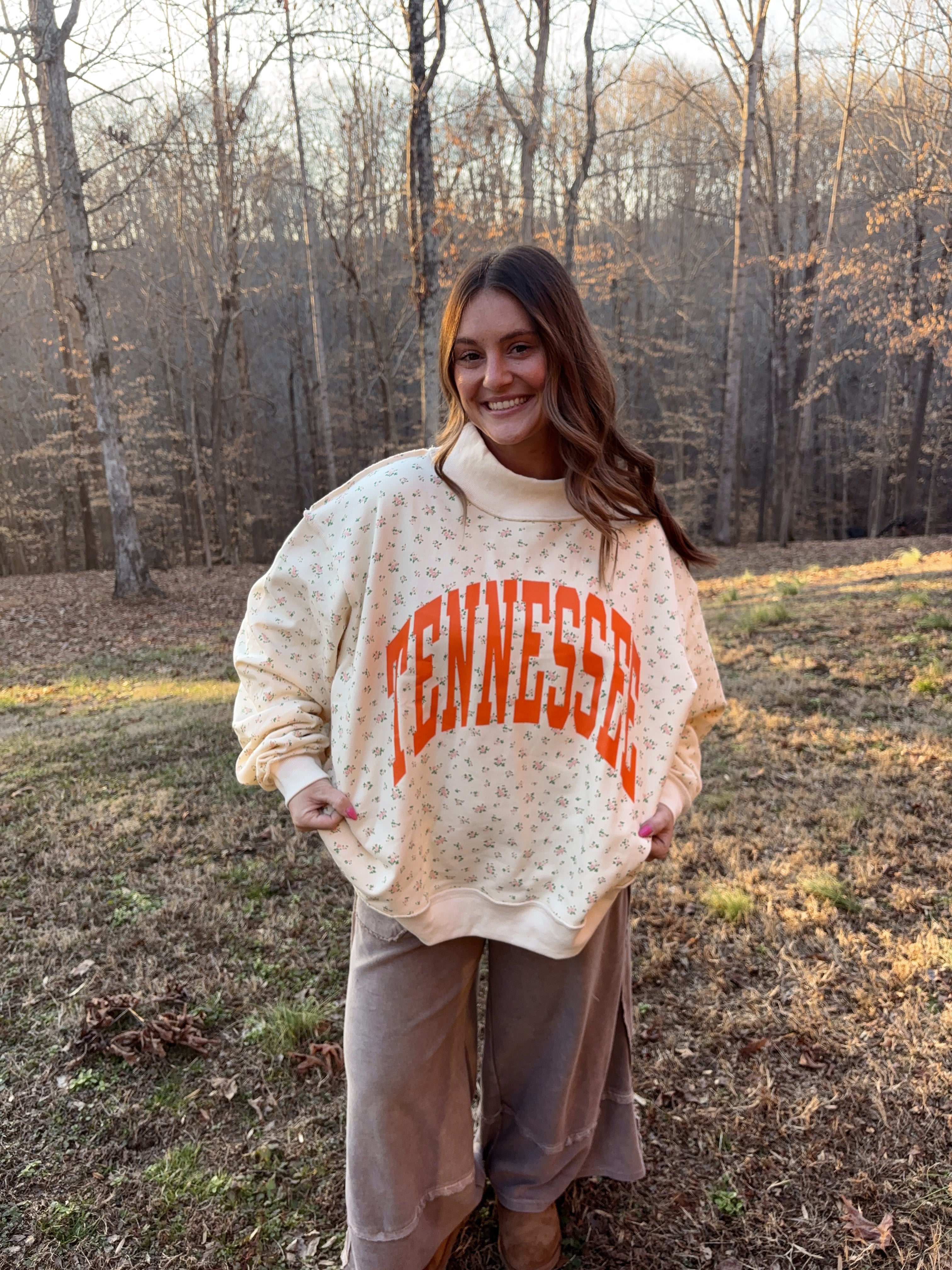 "Tennessee" Floral Mockneck