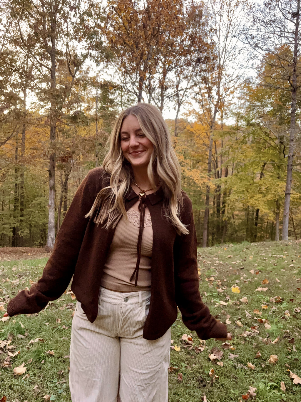 Crisp Coco Tie Cardi