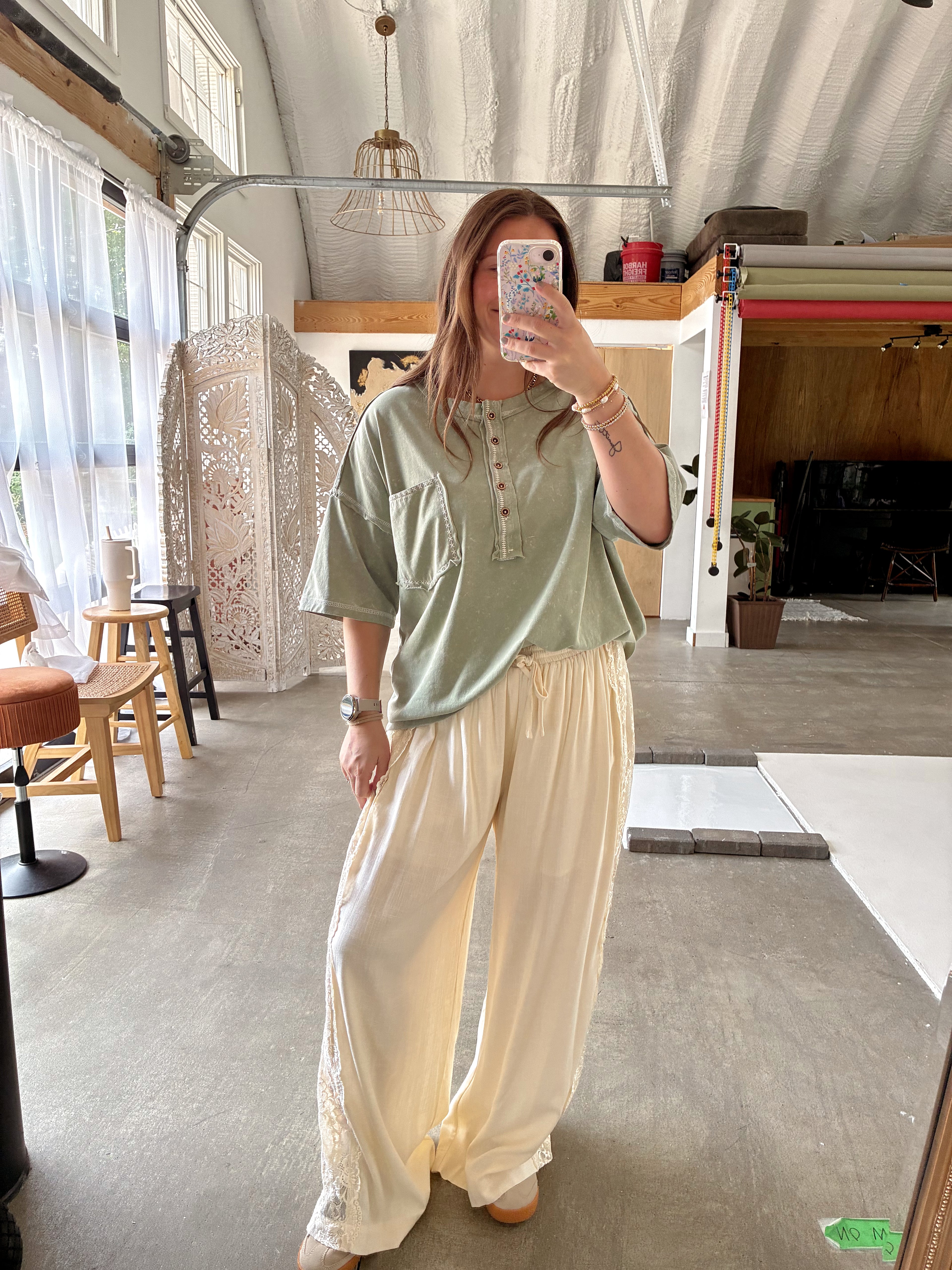 Simple Stitched Top - Green