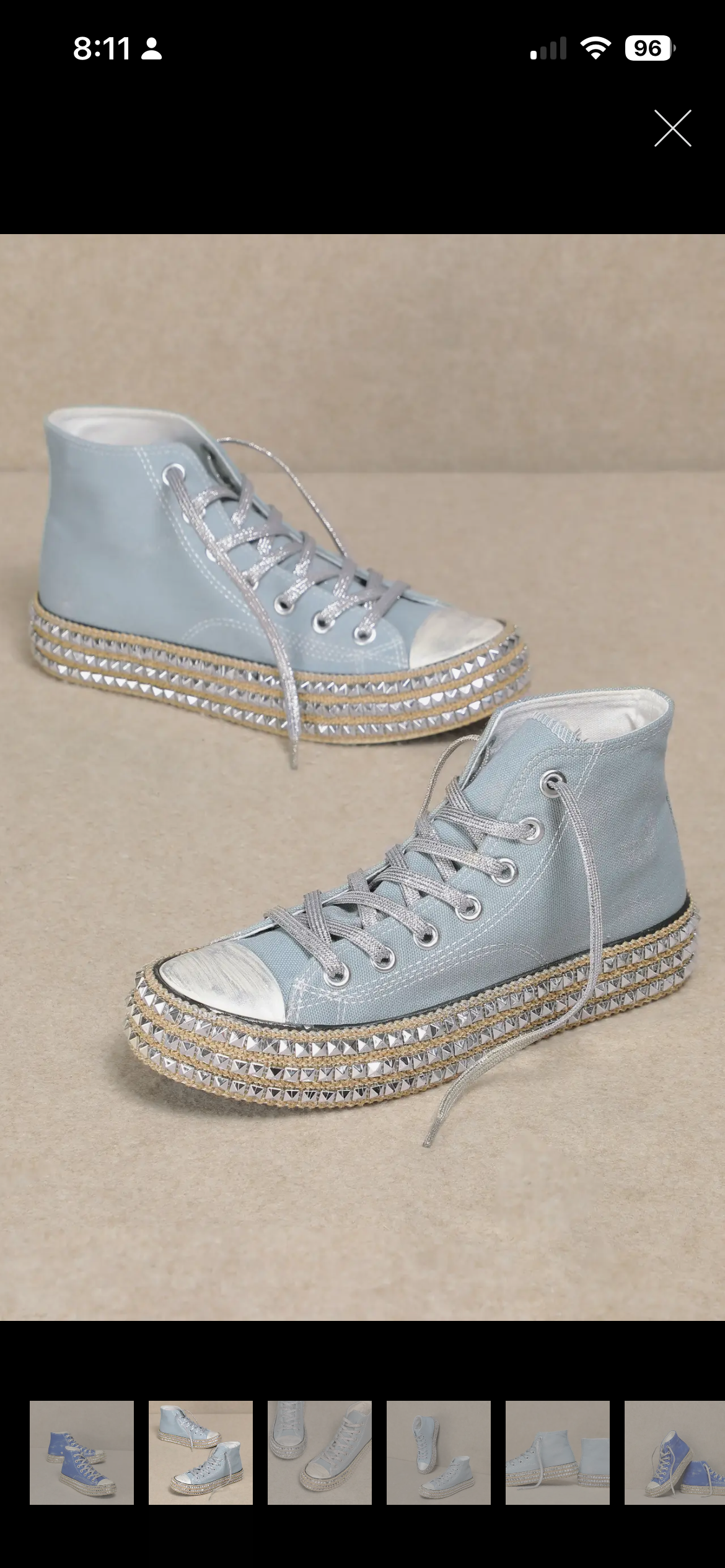 Light Blue Studded Sneakers - Preorder