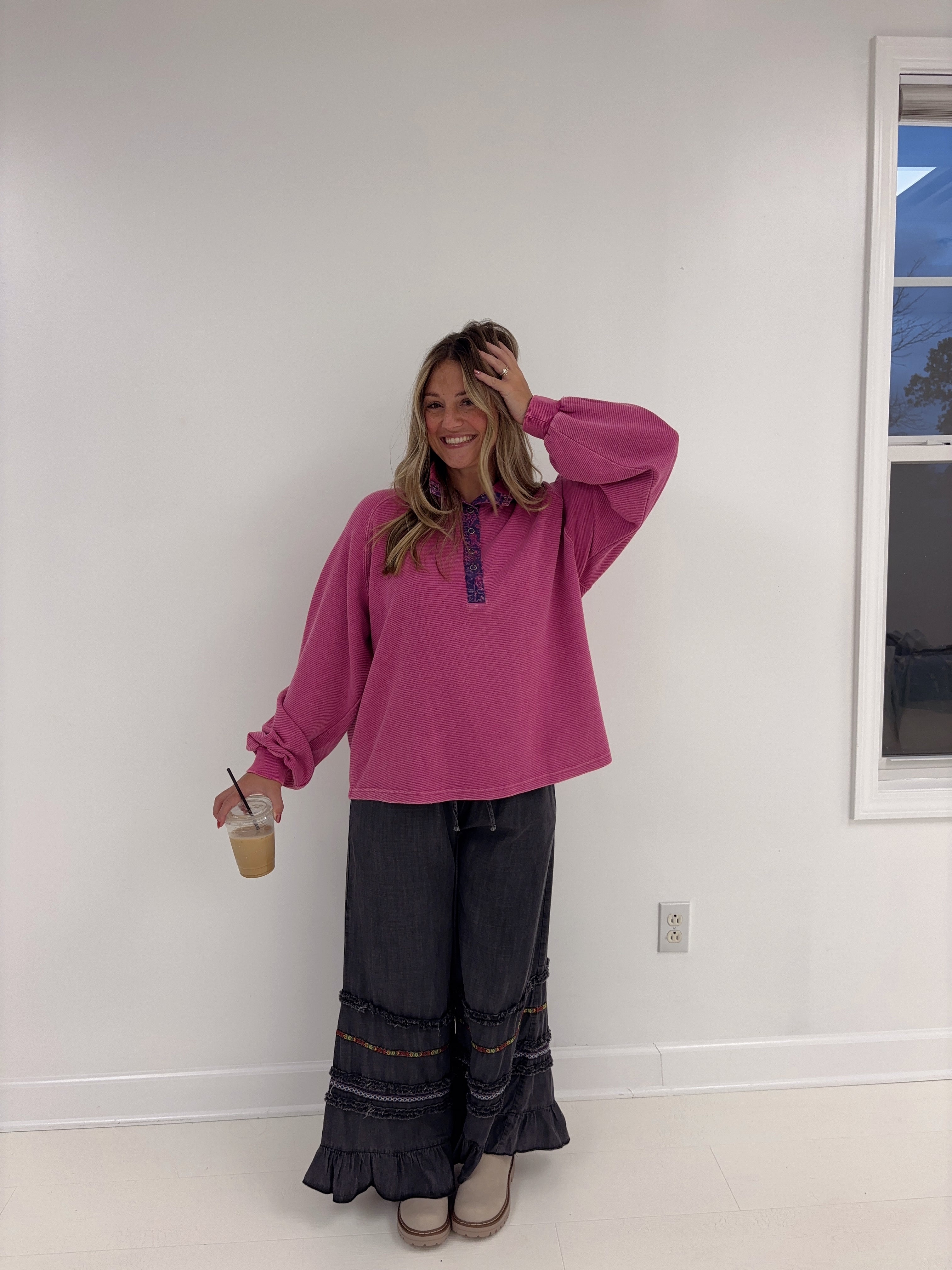 Cotton Candy Ribbed Pullover