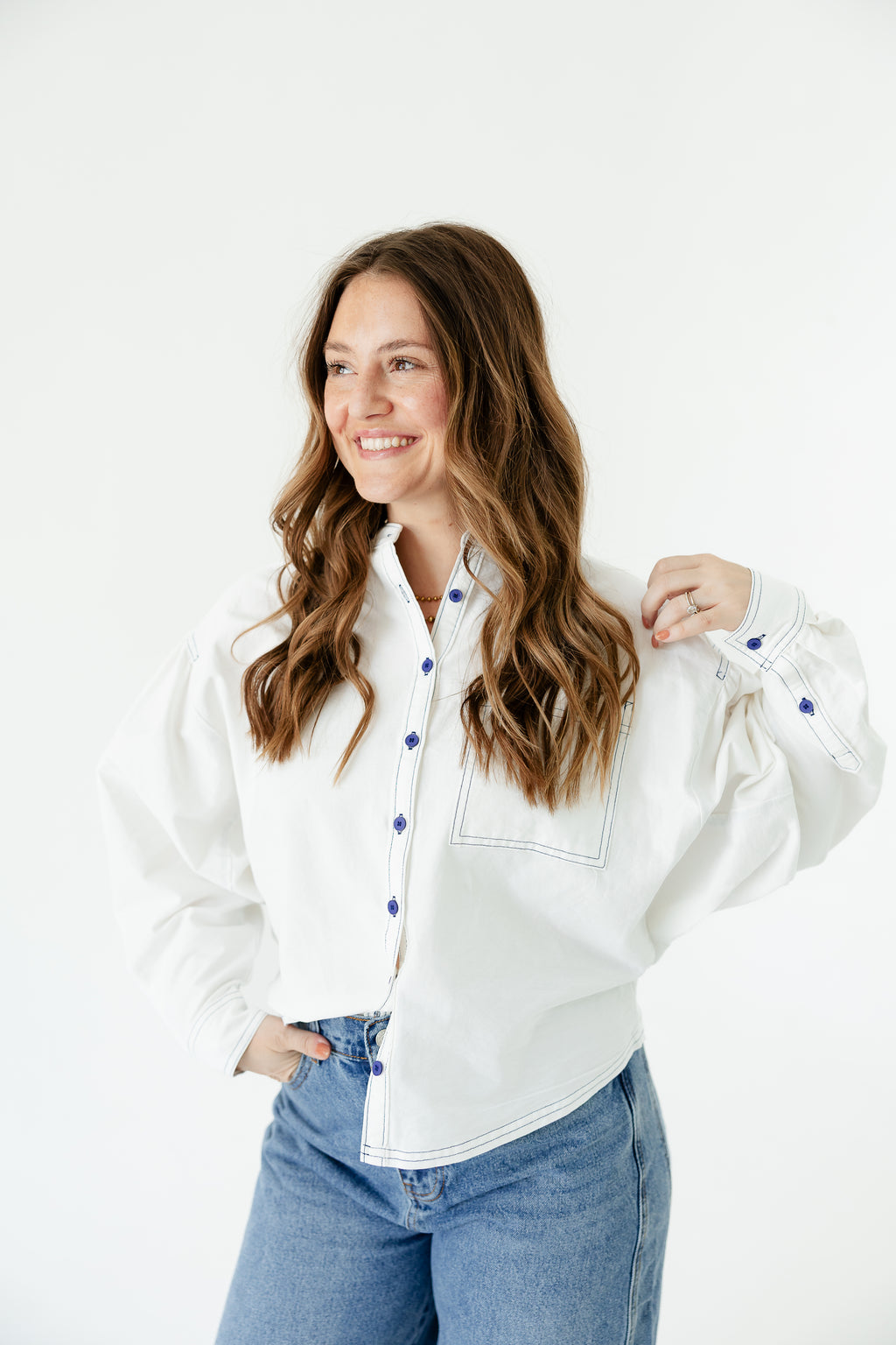 Small Town Stitched Top