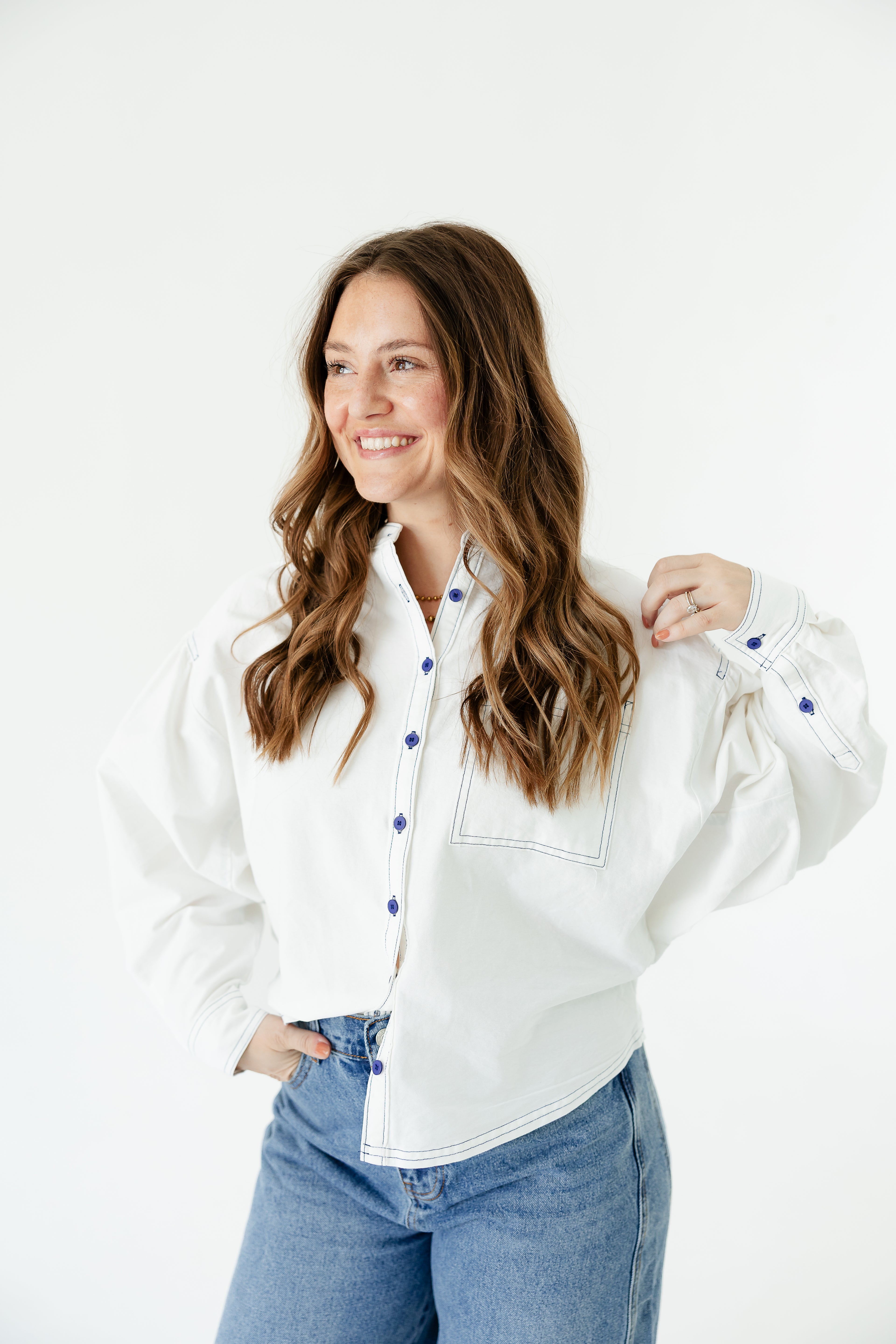 Small Town Stitched Top