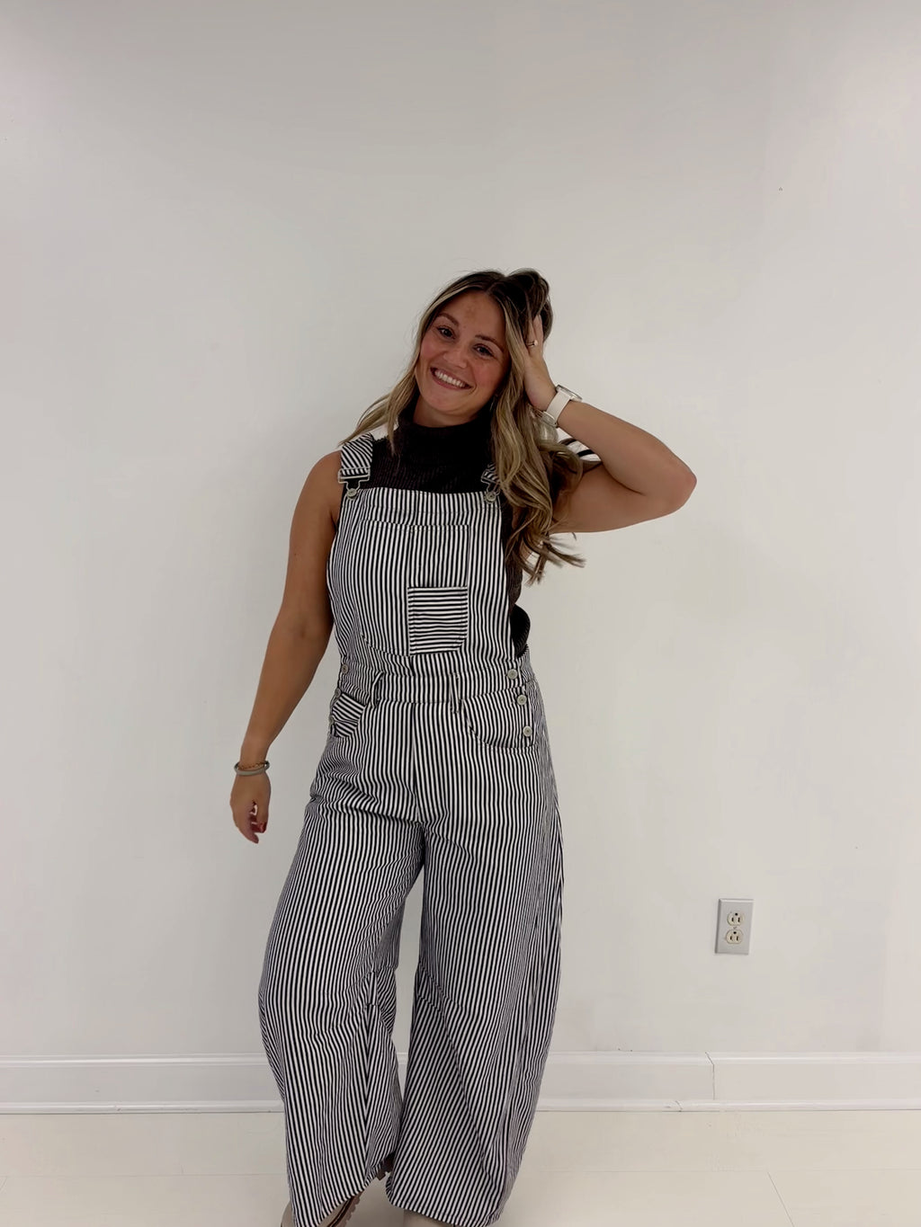 Rudy Striped Barrel Overalls