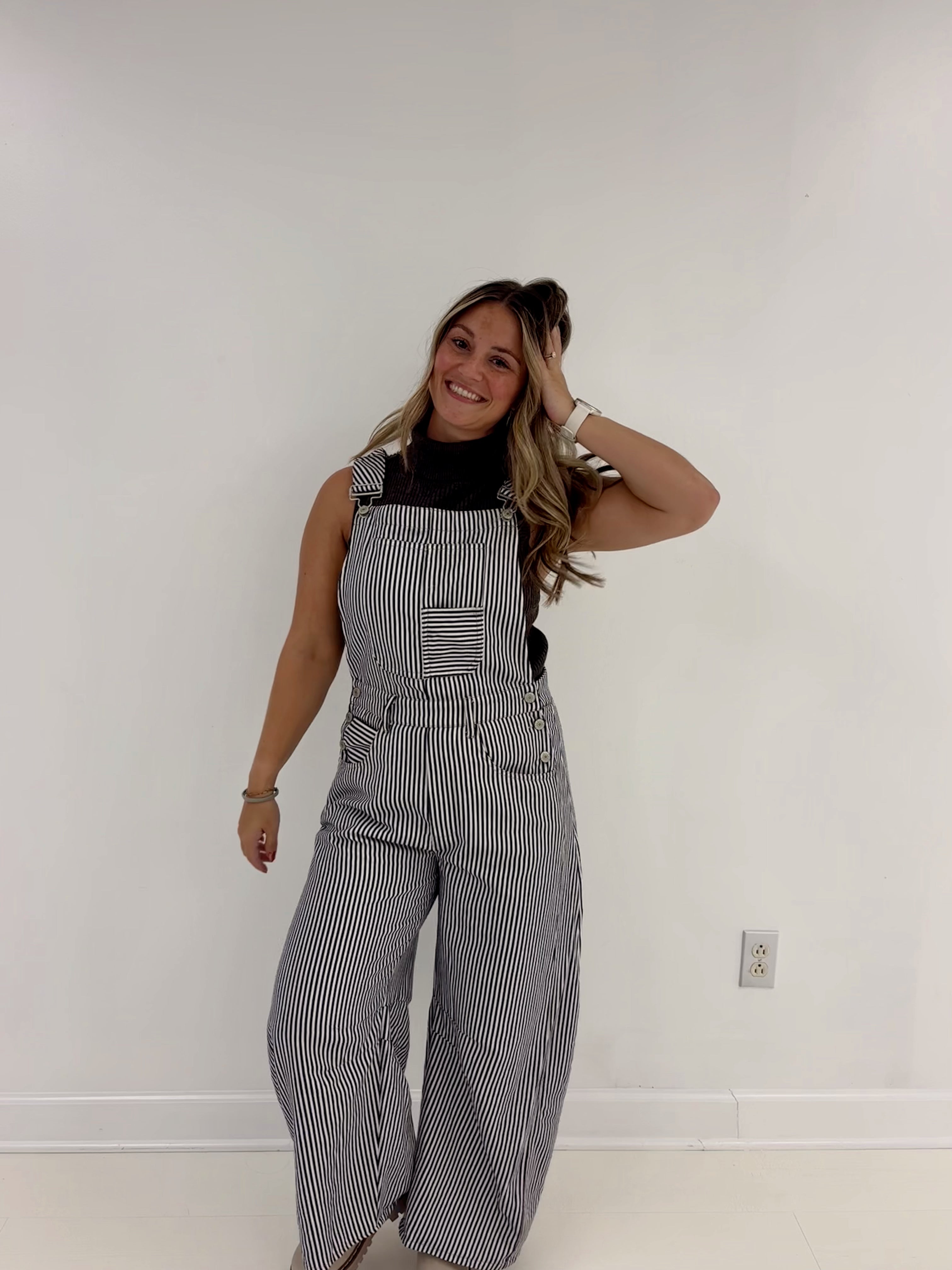 Rudy Striped Barrel Overalls