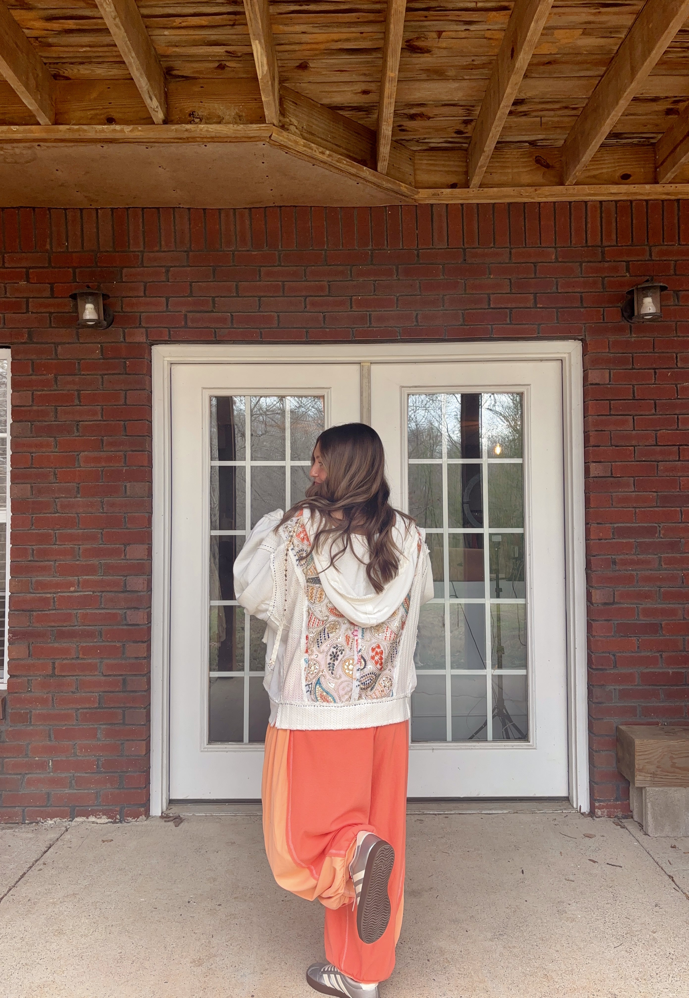 Paisley Print Shimmer Hoodie