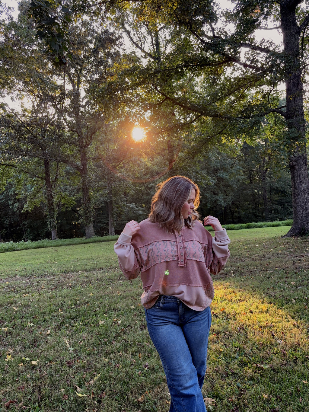 Faded Floral Casual Top