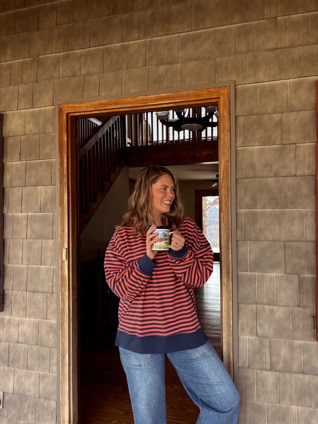 Berry Striped Crewneck