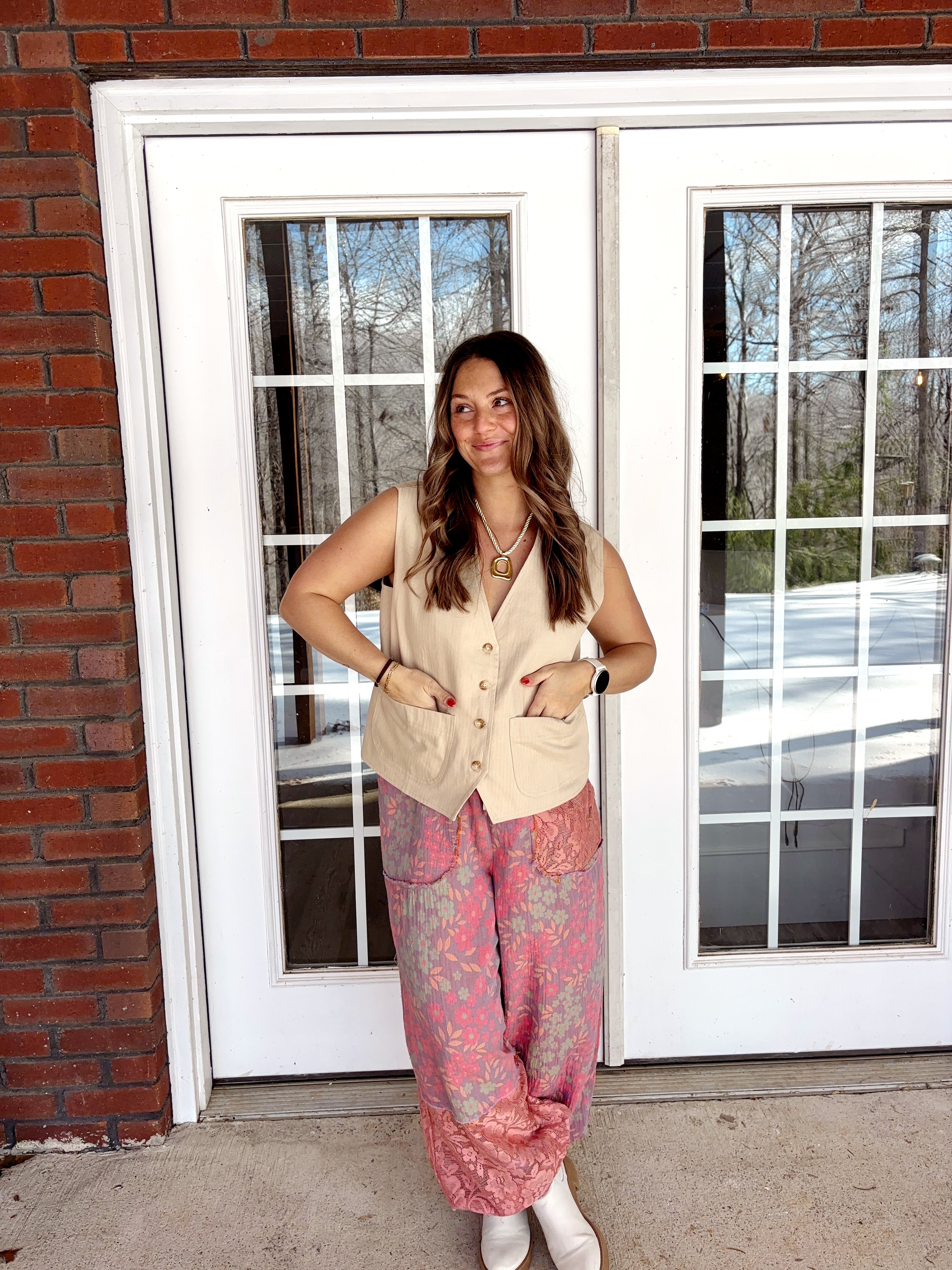 Oats Button Front Vest