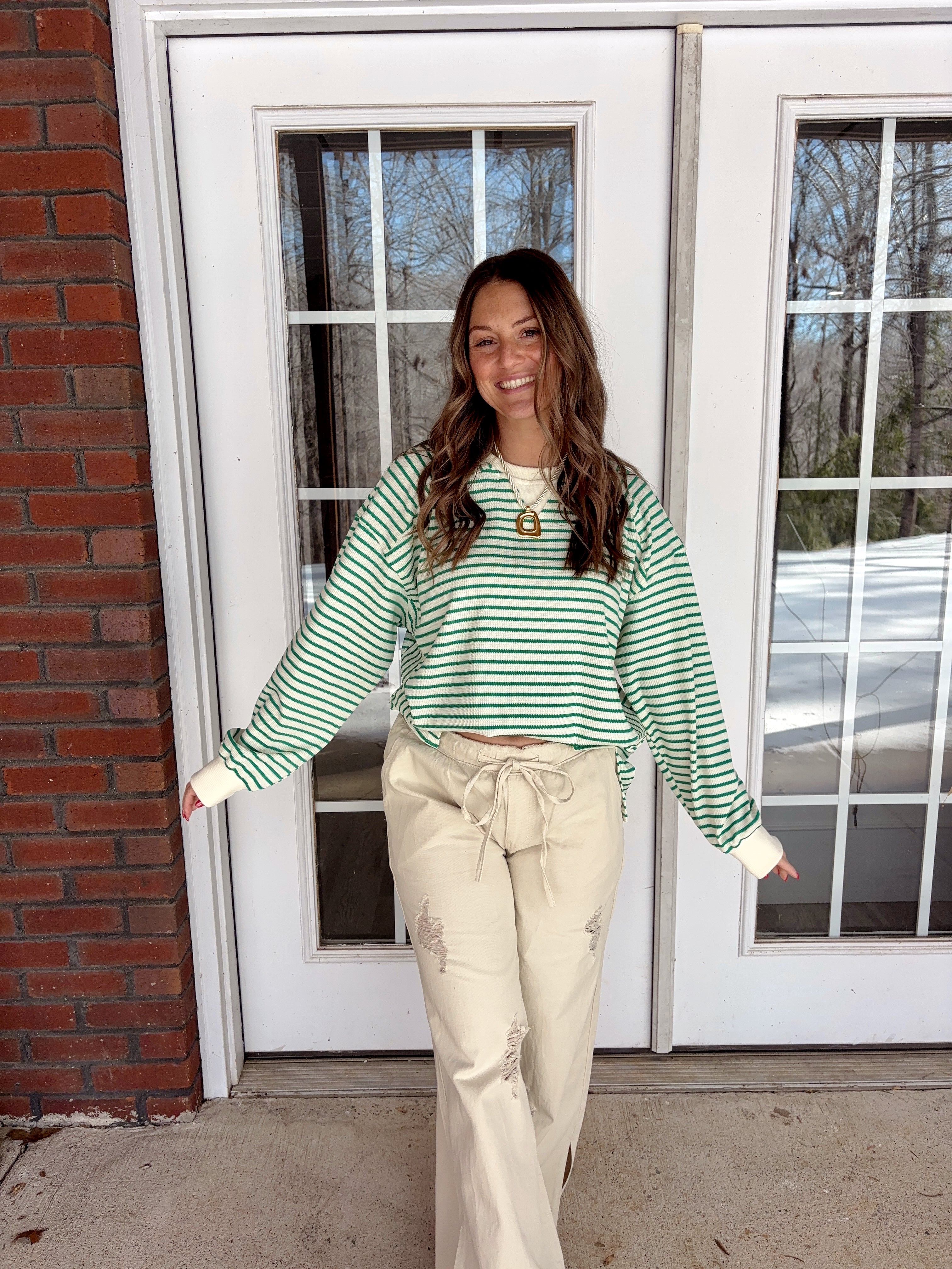 Malibu Striped Crewneck