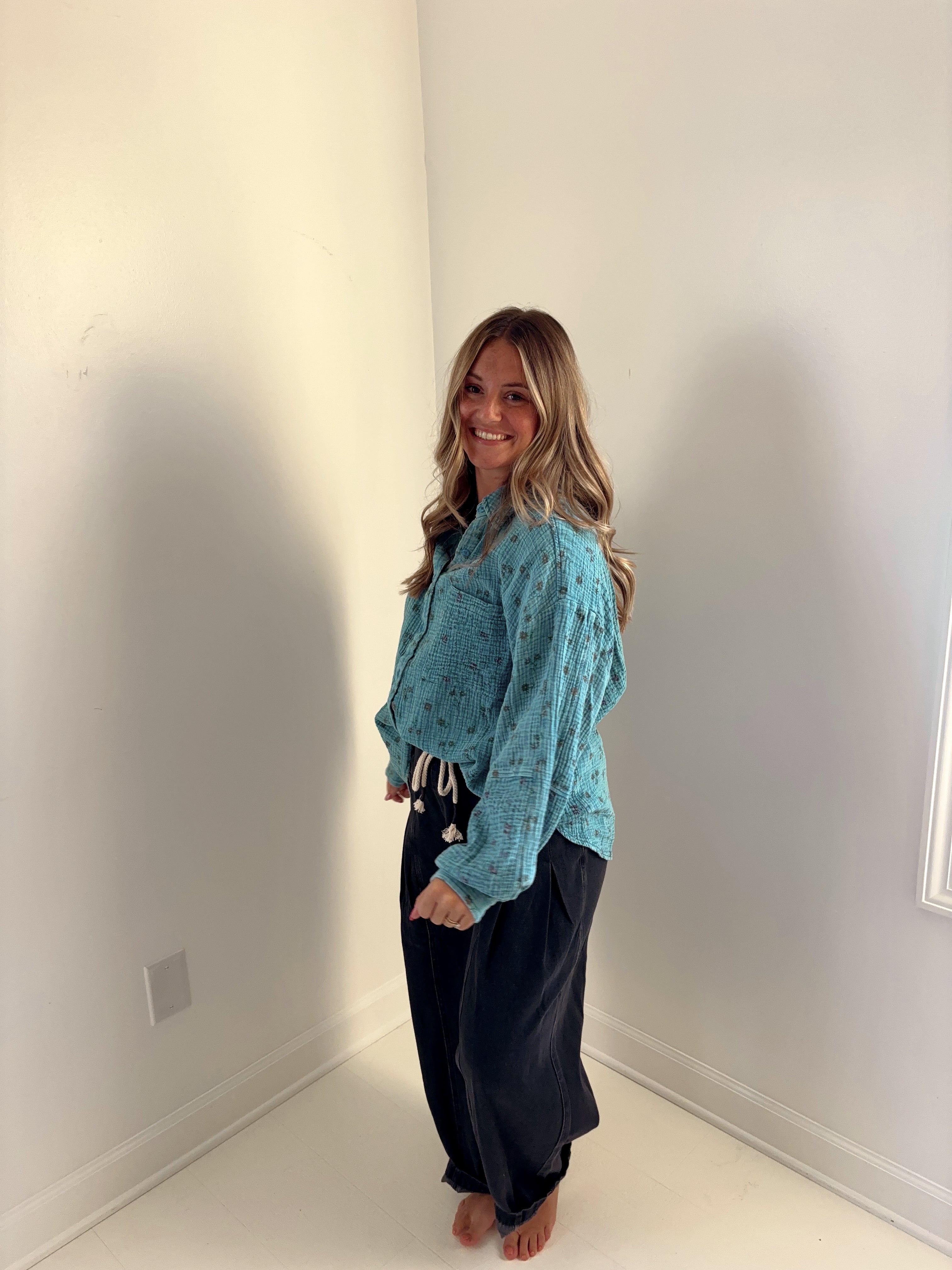 Day Blue Floral Top