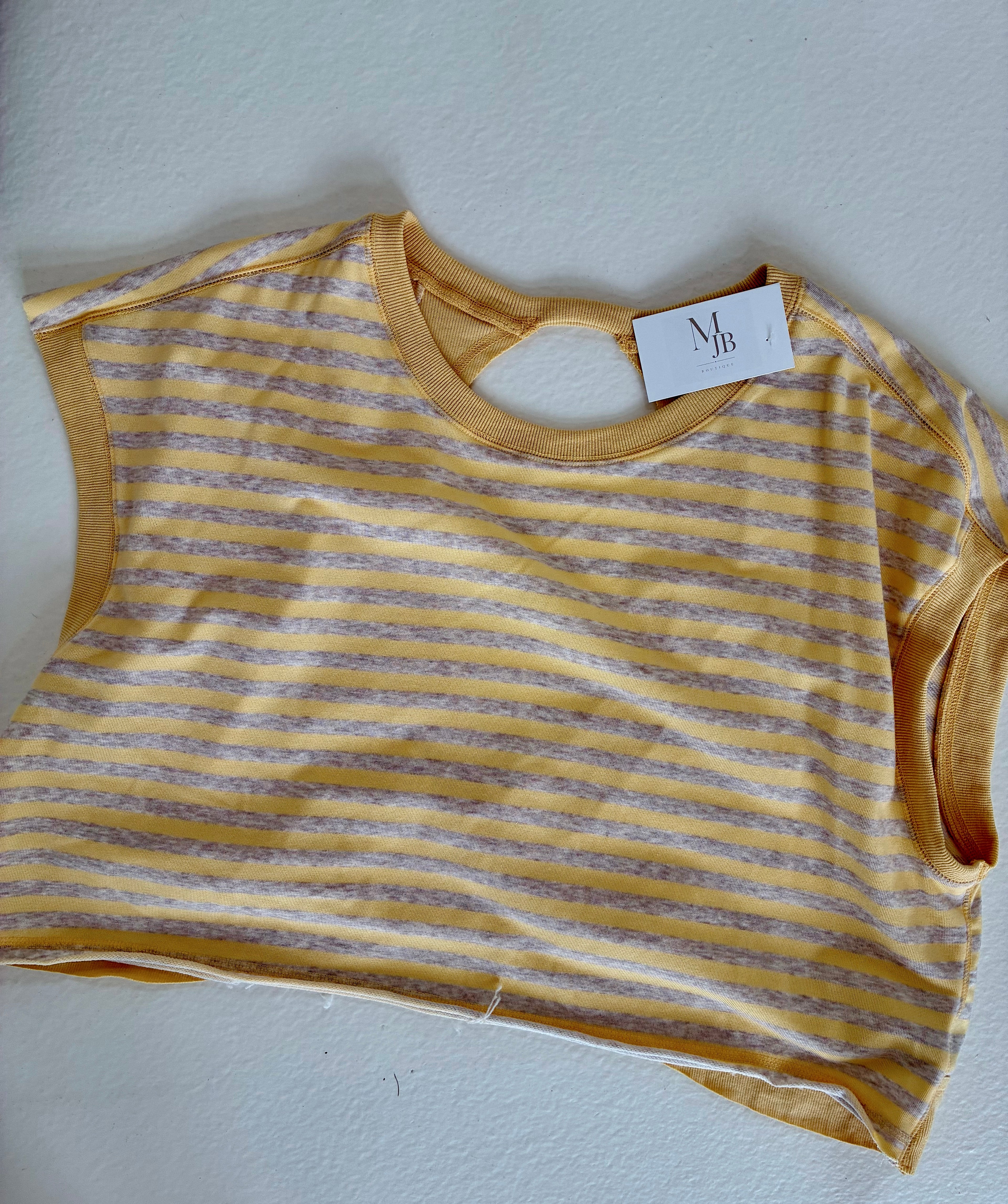 Sunshine Striped Open Back Top