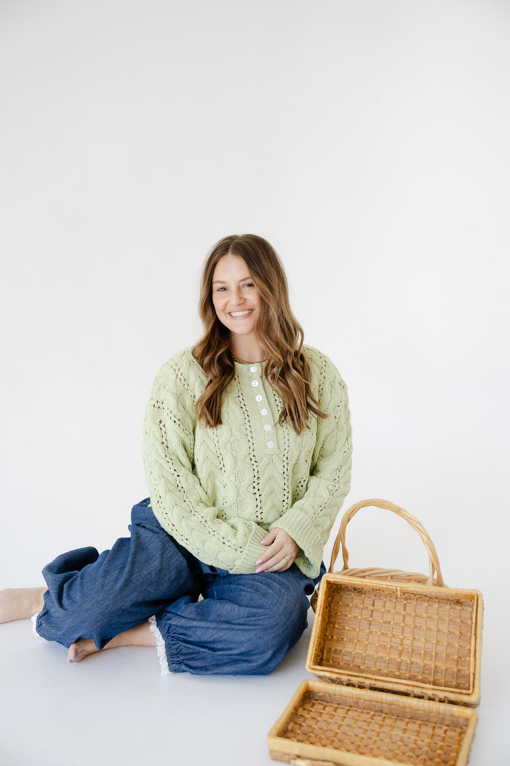 Matcha Cable Knit Sweater