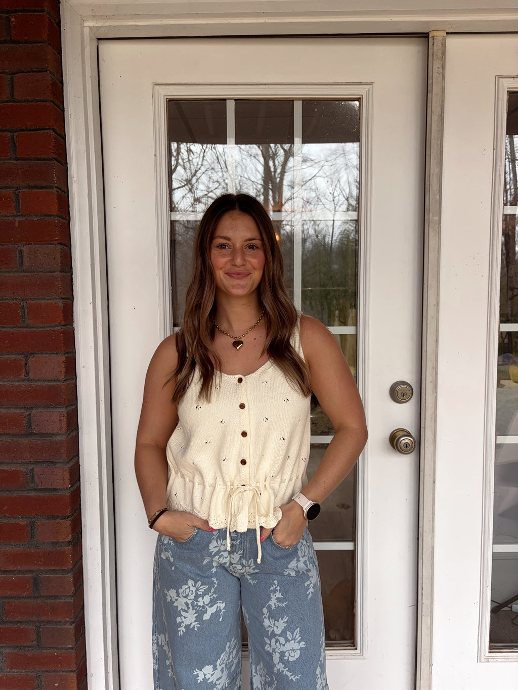 Dainty Darlin Pointelle Top