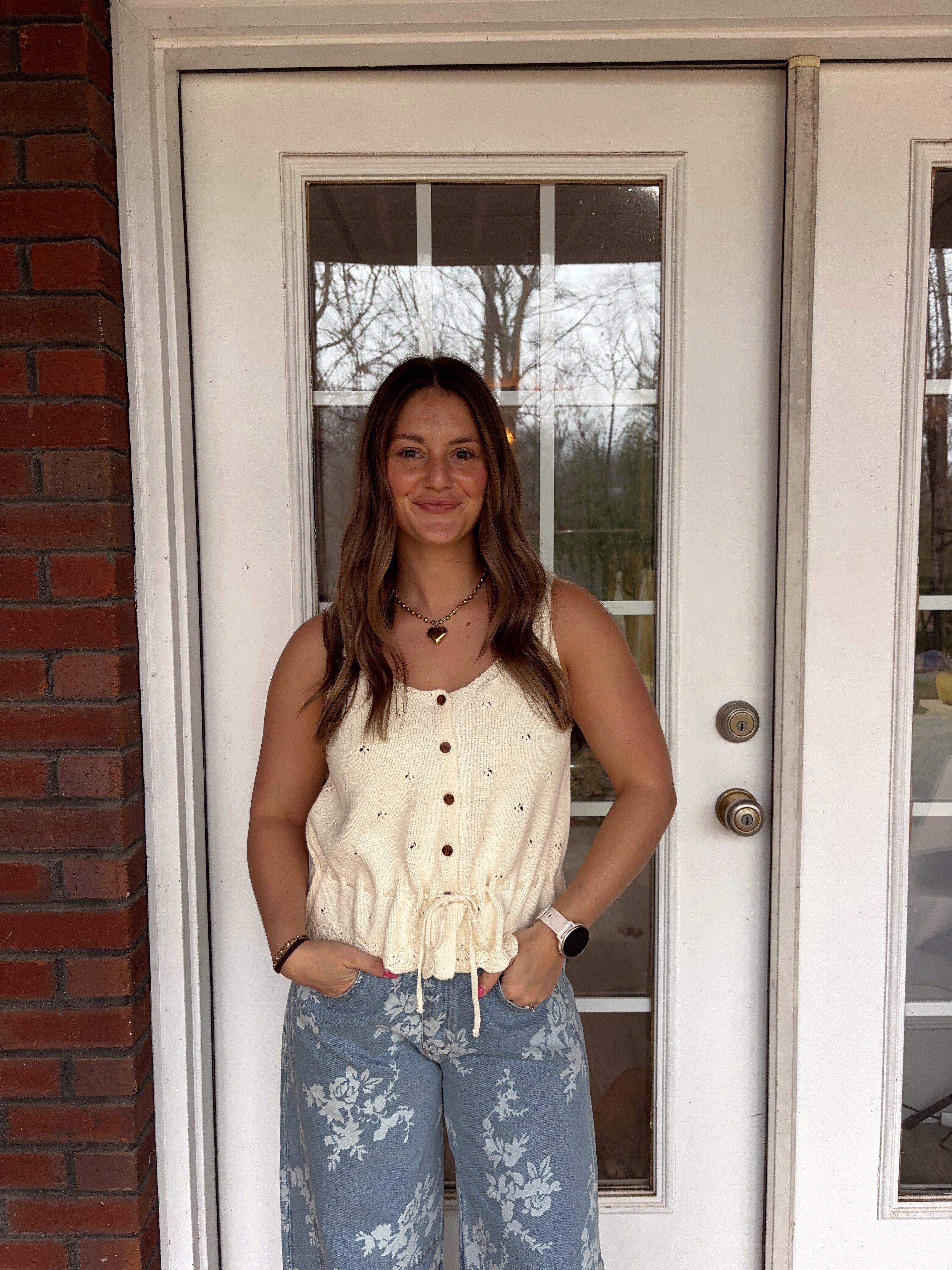 Dainty Darlin Pointelle Top