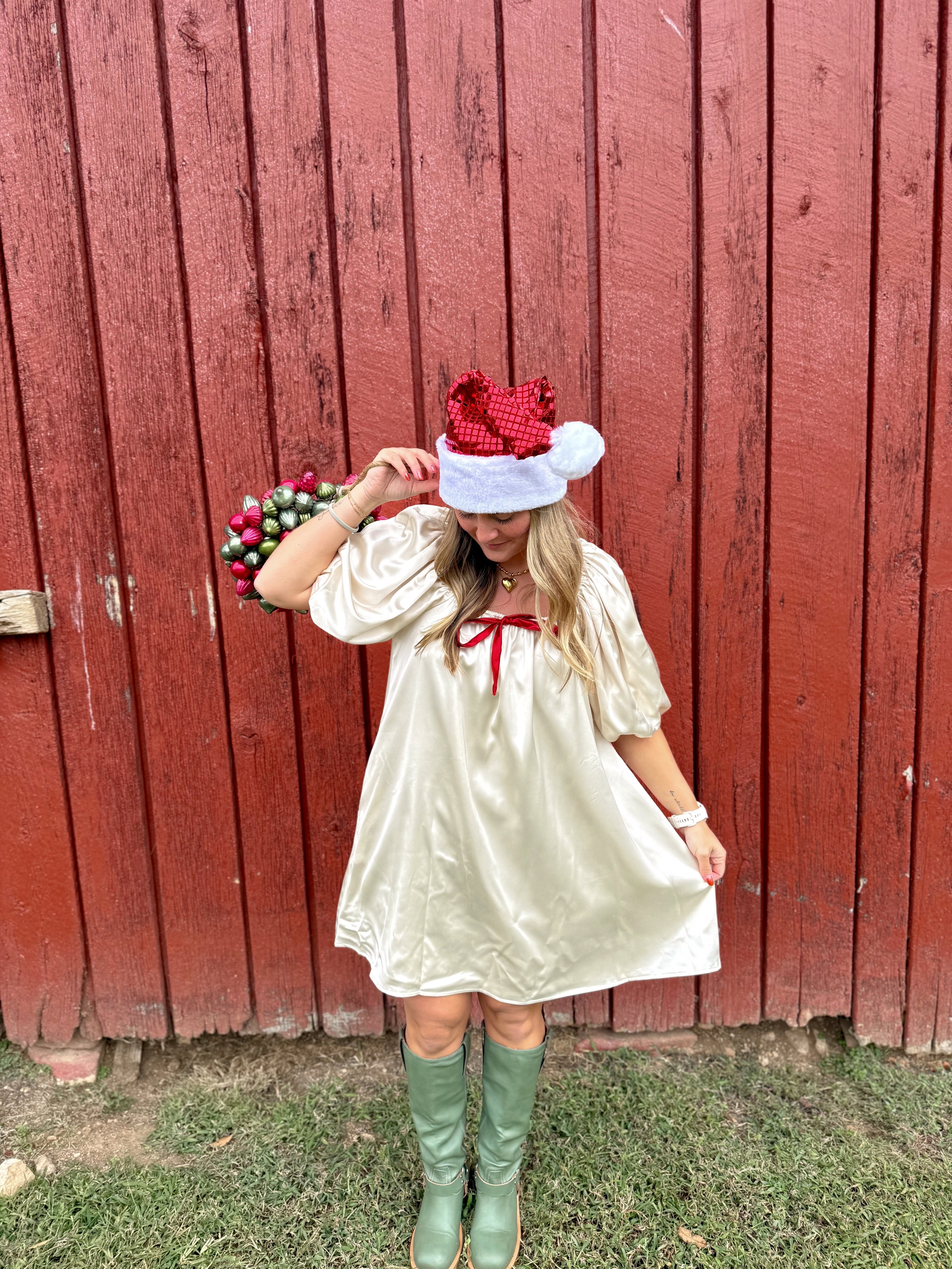 Very Festive Satin Dress