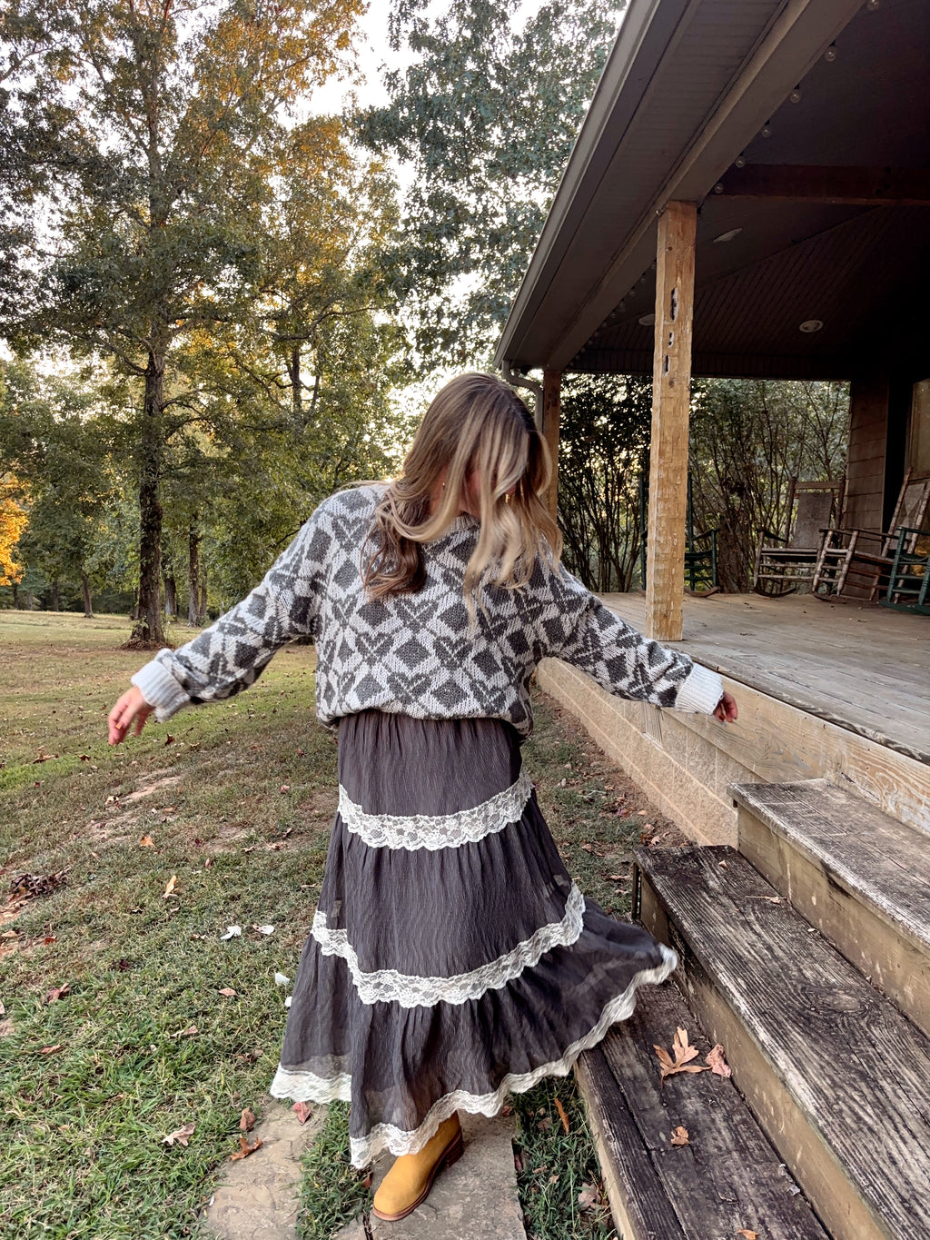 Mable Lace Tiered Skirt